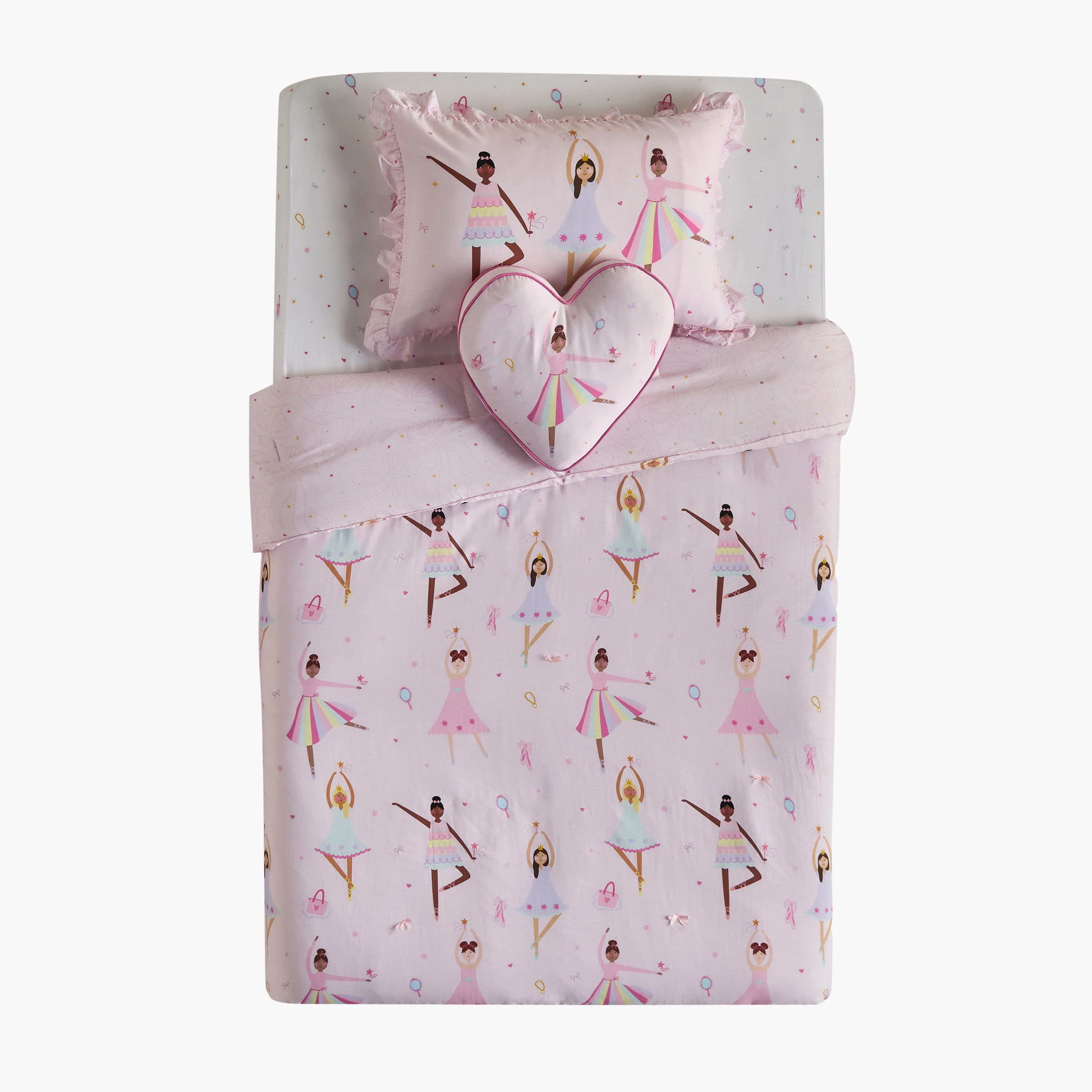 Dancing Girls Cotton 4-Piece Single Comforter and Sheet Set - 135x220 cm-kids-beddingandwindows-bedding-comforters-image-7