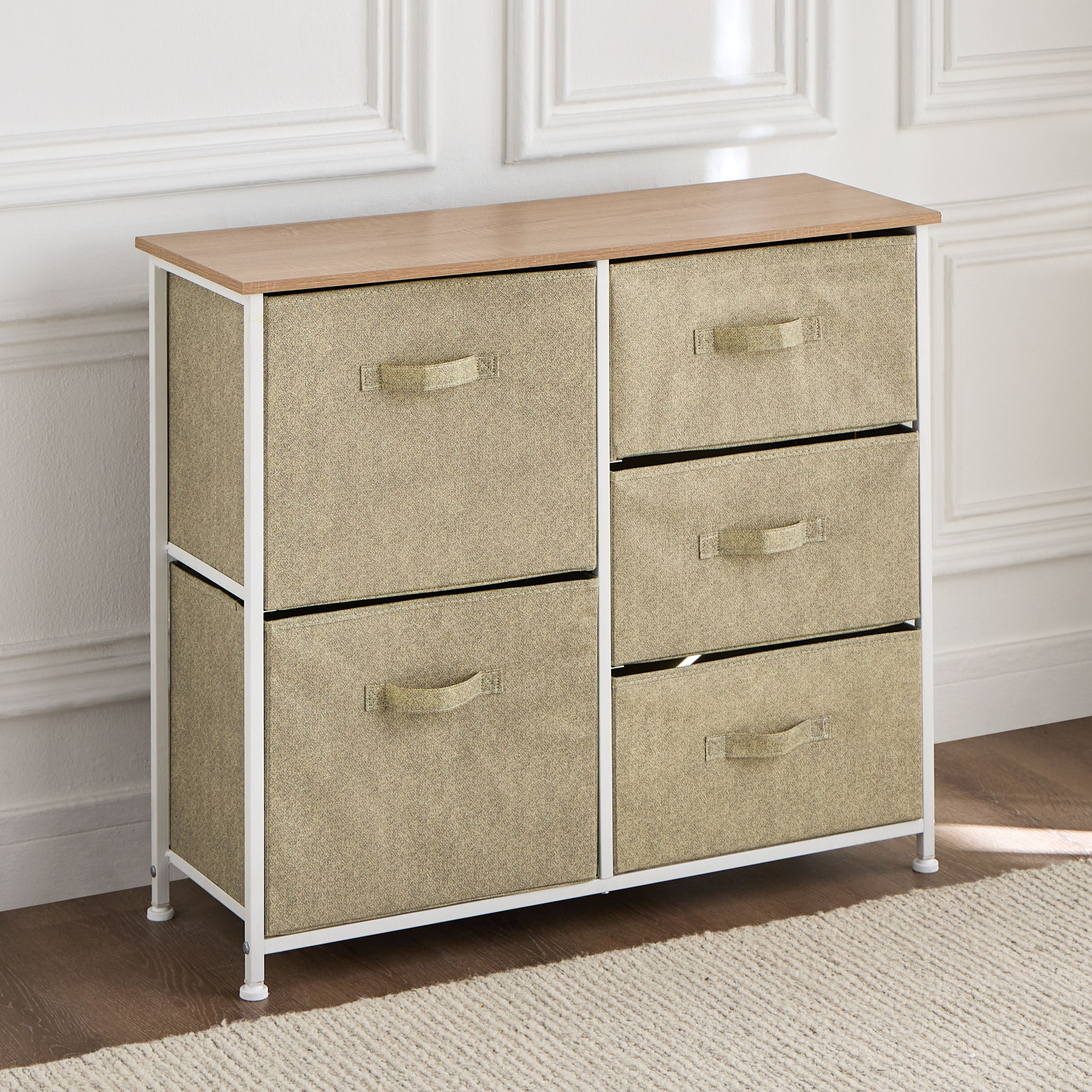 Jordan 5-Drawer Storage Tower - 30x85 cm-household-storage-storagesolutions-drawercabinets-image-1