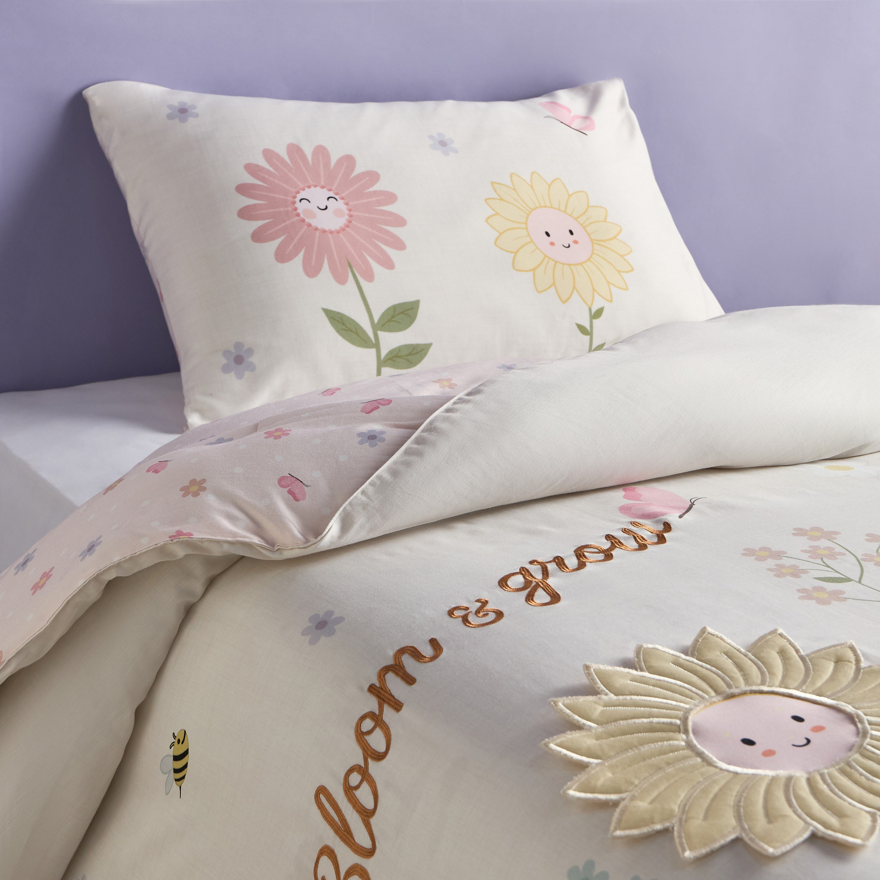 Blossom Flowere Cotton 200 Thread Count 2-Piece Single Comforter Set - 135x220cm-kids-beddingandwindows-bedding-comforters-image-1