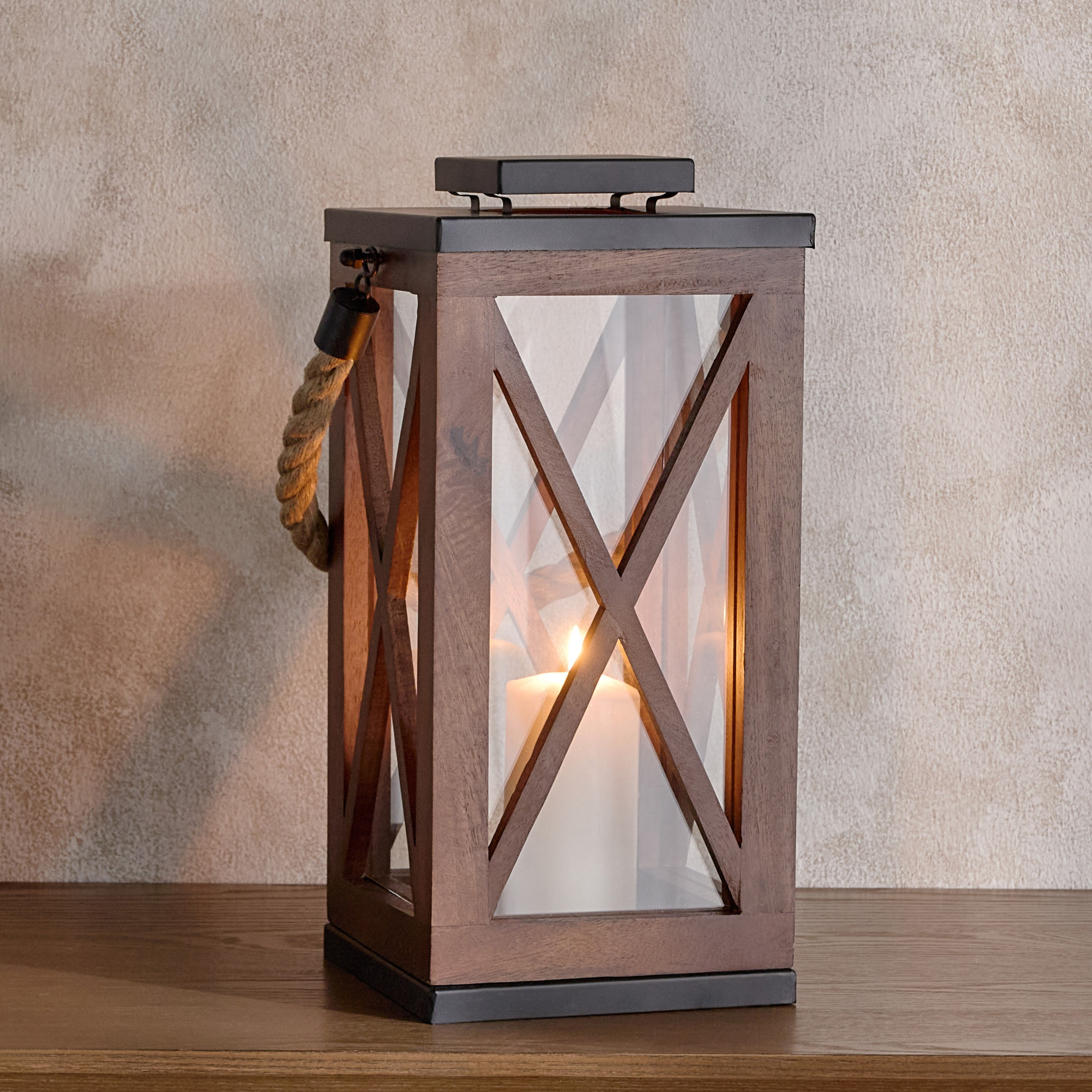 فانوس خشبي ناتورا لوفت - 40 سم-household-decor-candleholdersandlanterns-image-2