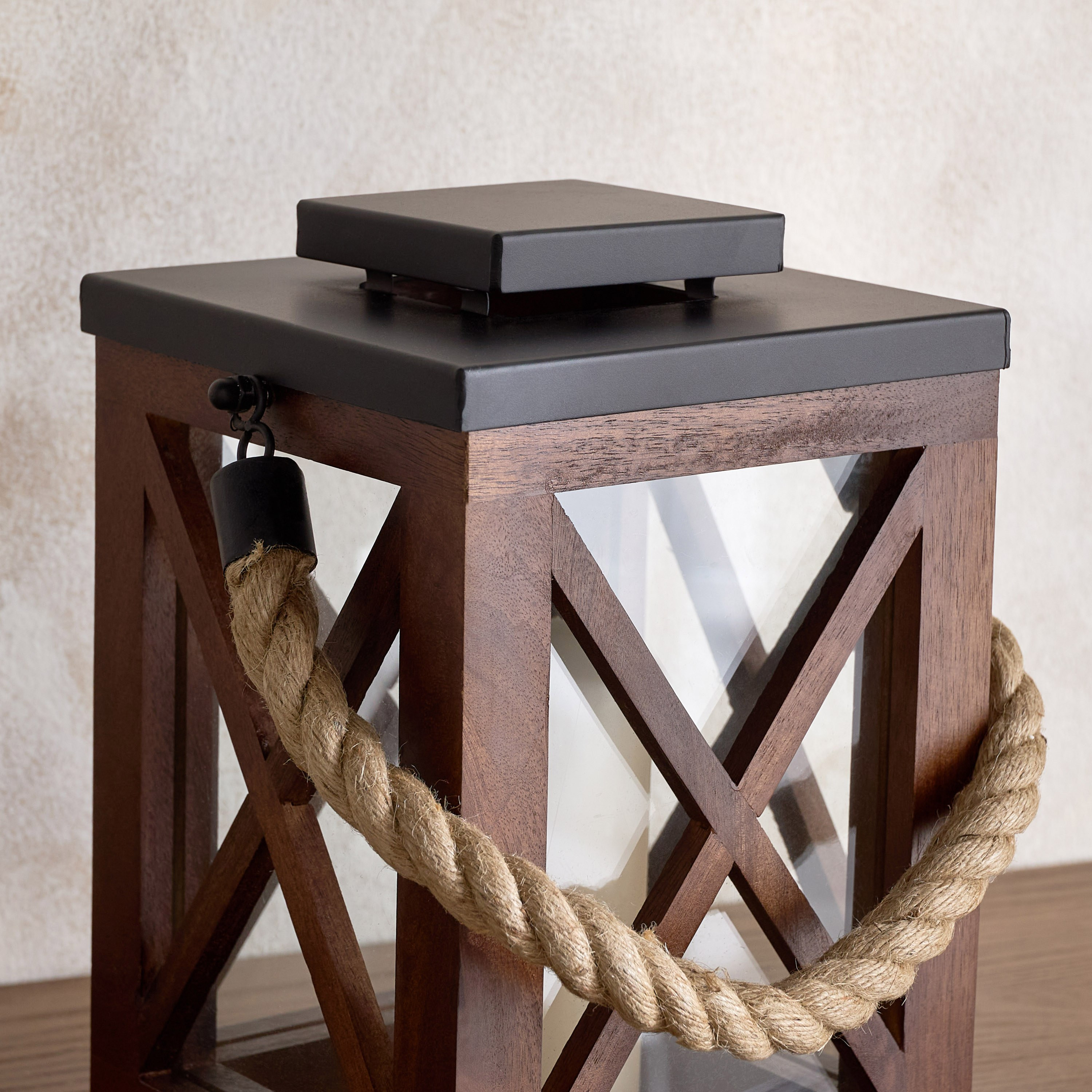 فانوس ناتورا لوفت خشبي لديكور ريفي دافئ - 30 سم-household-decor-candleholdersandlanterns-image-3