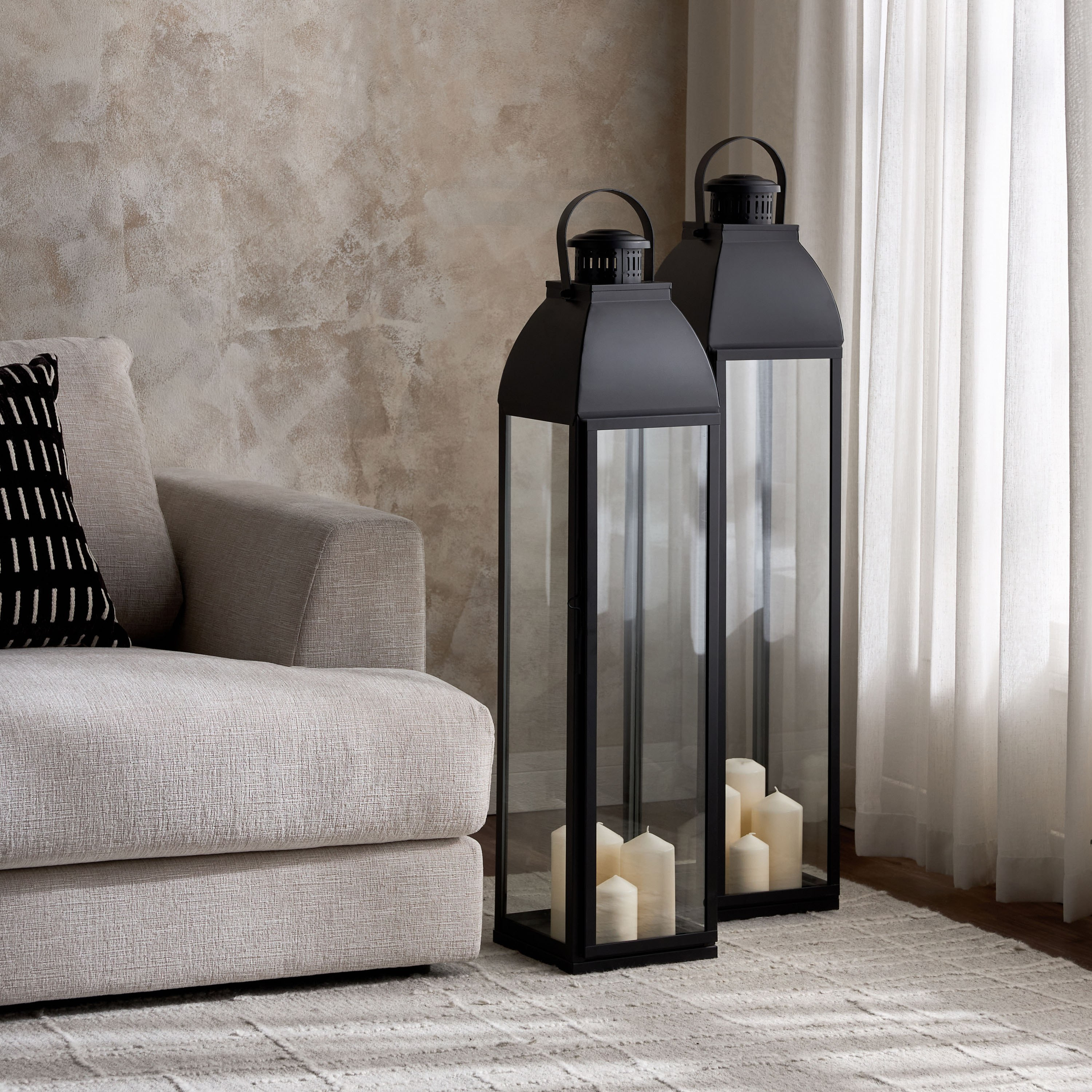 فانوس لوفت أسيلو معدني فاخر لديكور عصري - 100 سم-household-decor-candleholdersandlanterns-image-5
