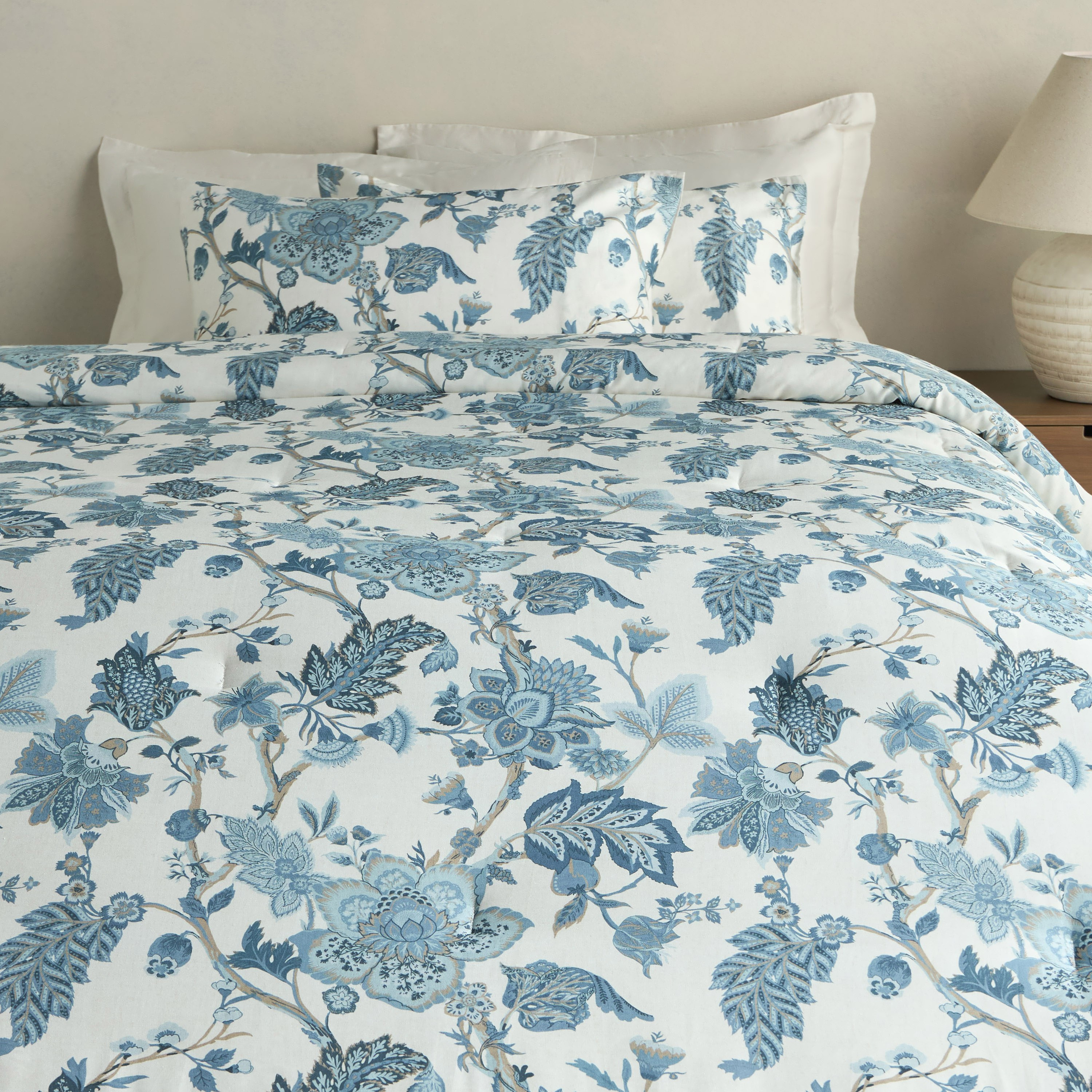 Folk Reverie Mist Ethnic Cotton 6-Piece Super King Comforter and Sheet Set - 240x260 cm-household-bedding-comfortersandbedspreads-bedinabag-image-2