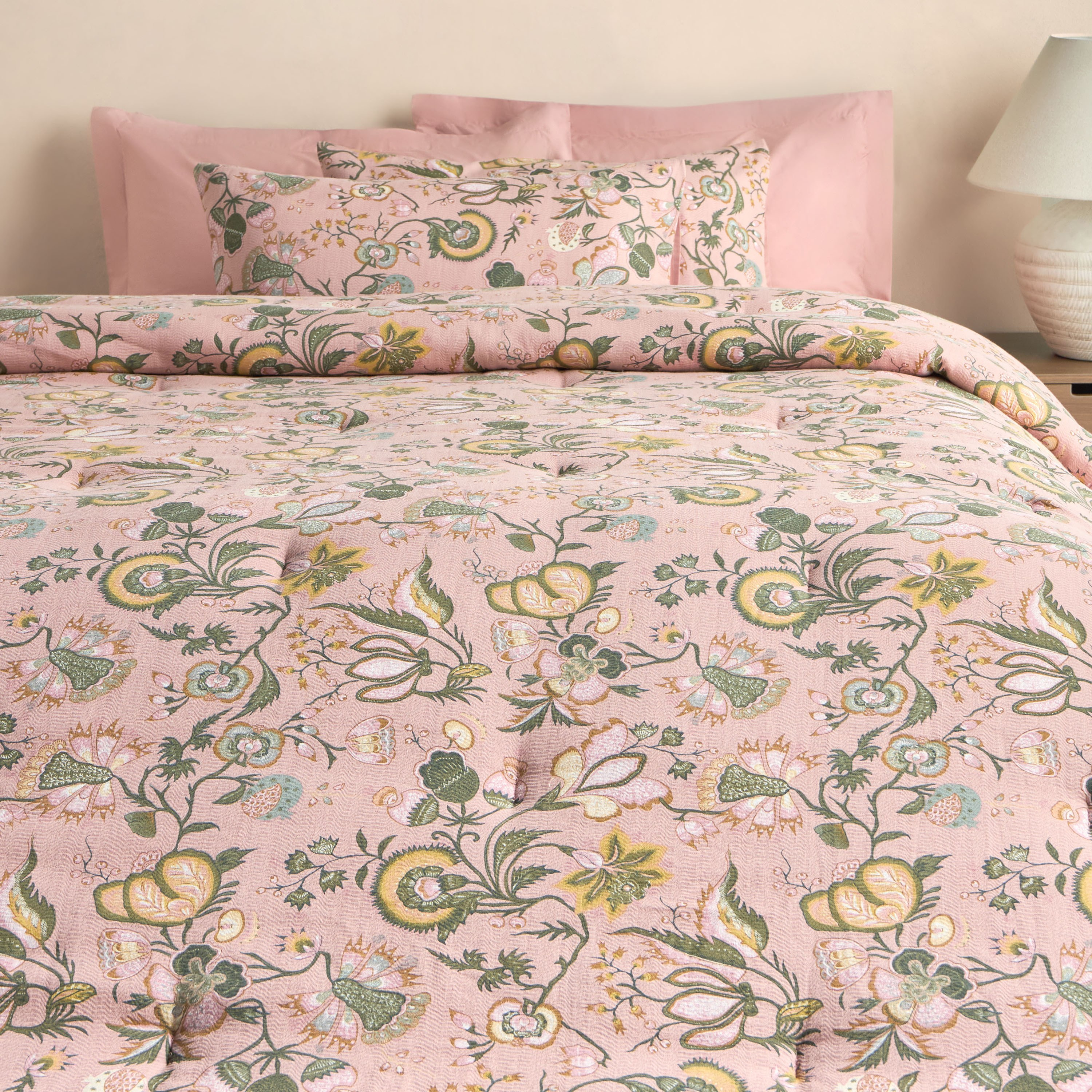 Folk Reverie Chints Dobby Ethnic 6-Piece Super King Comforter and Sheet Set - 240x260 cm-household-bedding-comfortersandbedspreads-bedinabag-image-2