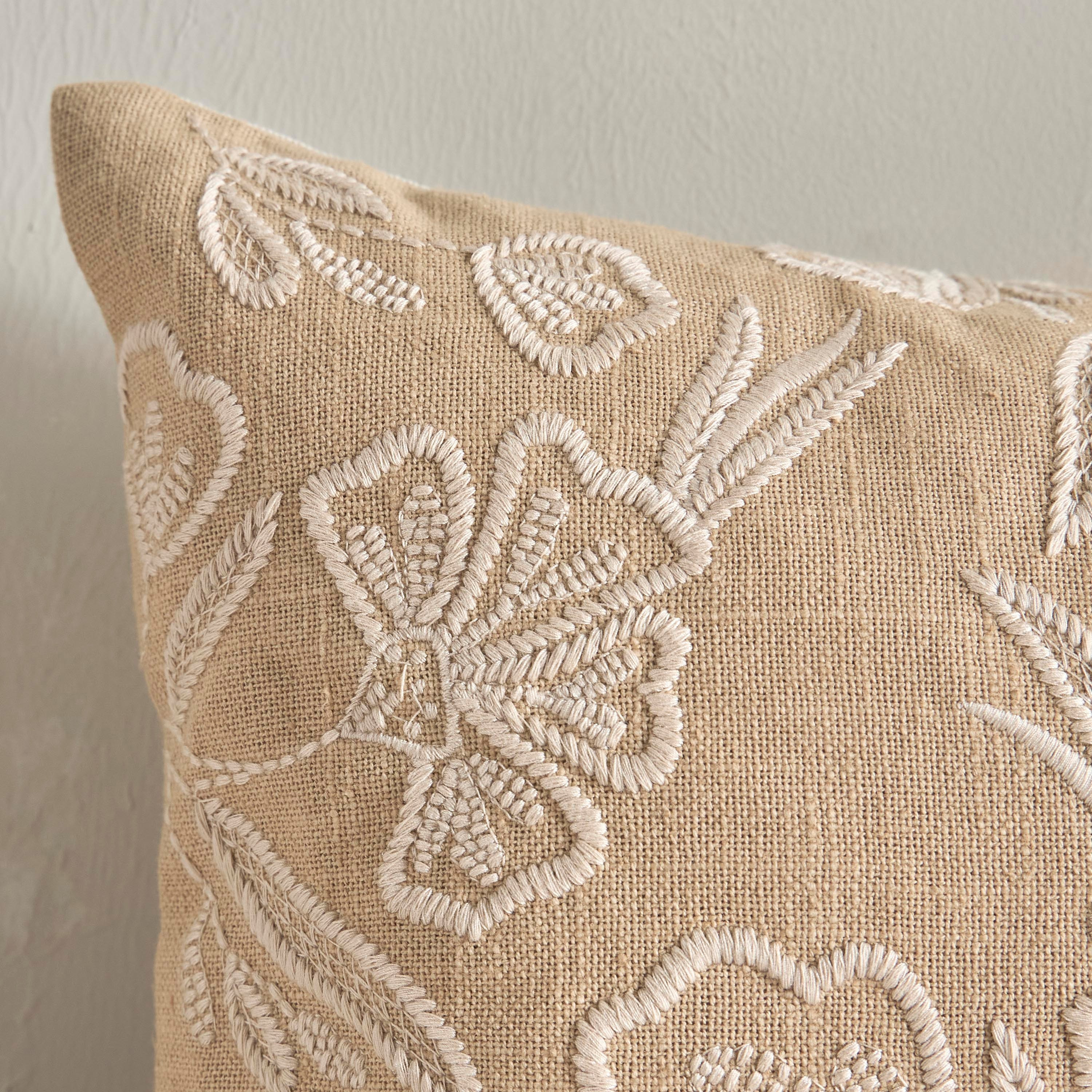 Shadowplay Rust Bloom Woven Embroidered Cushion Cover - 30x50 cm-household-cushionsandthrows-cushioncovers-image-2