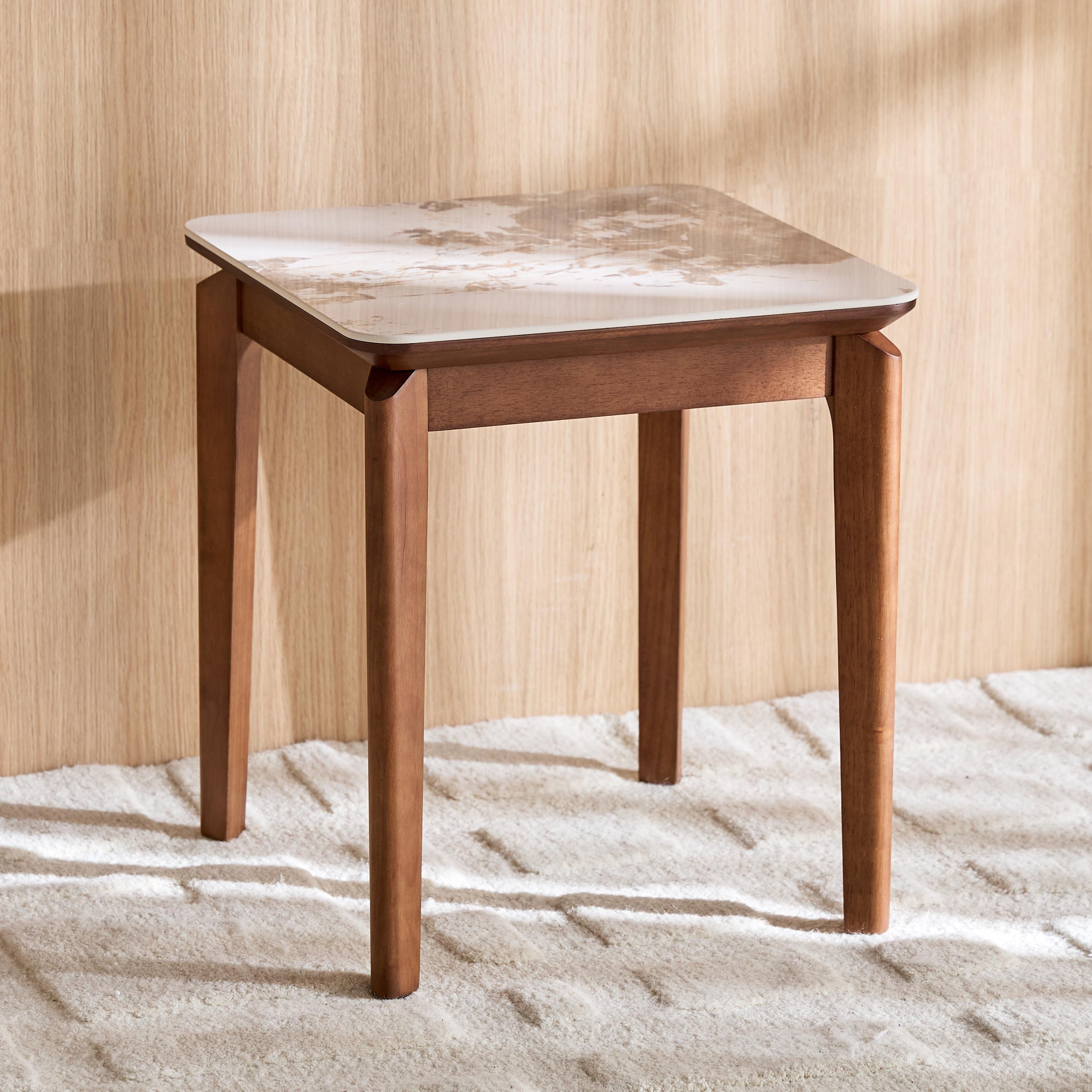 Charcoal Ceramic Top Side Table