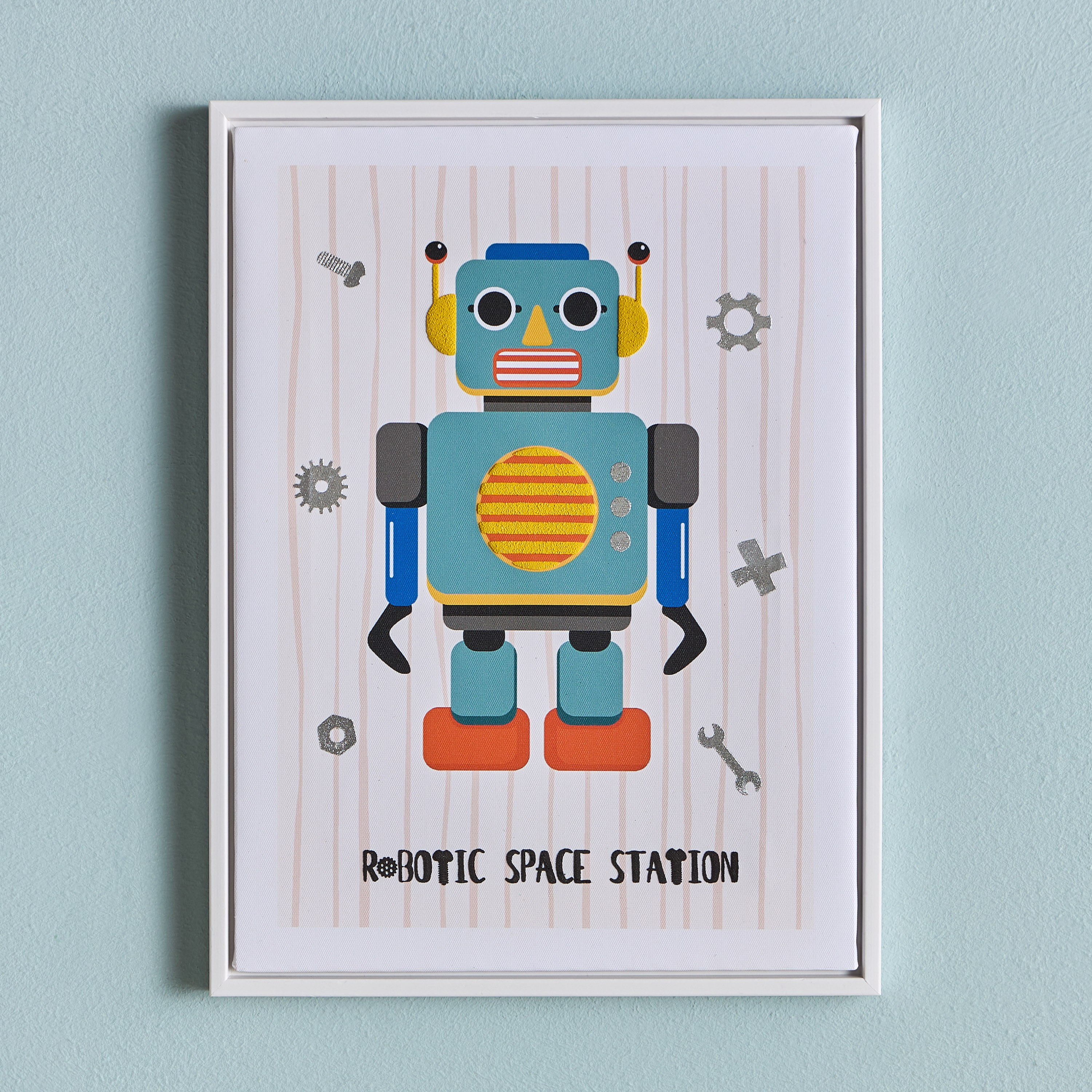 Walt Robot Framed Canvas Wall Art - 30x40 cm
