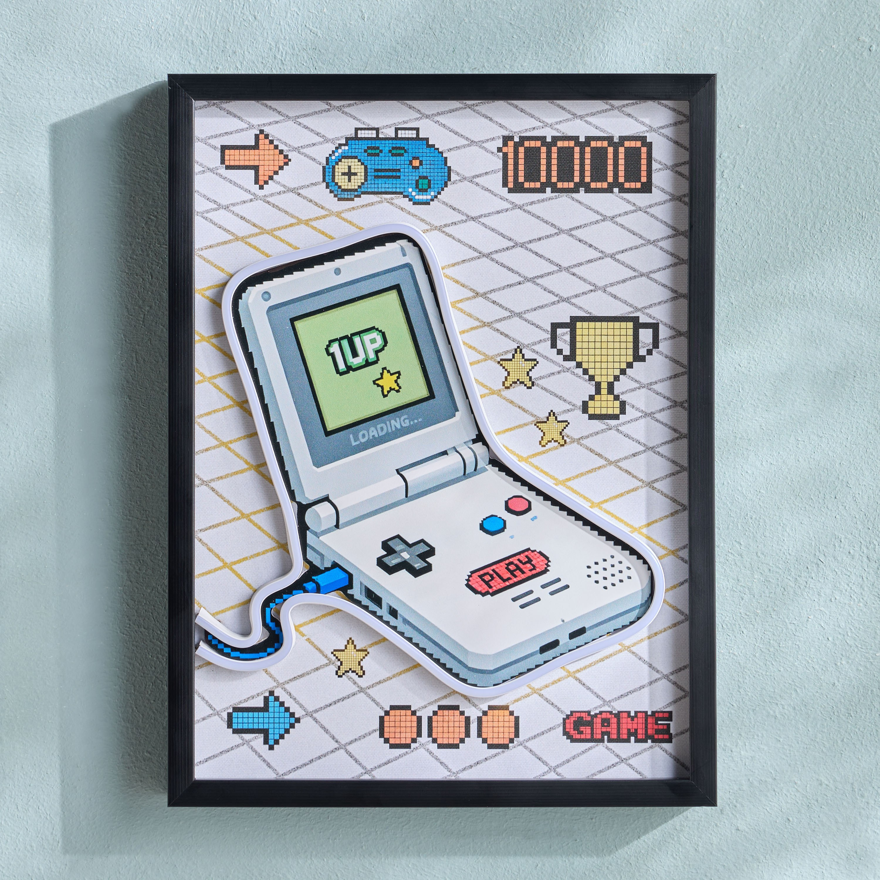 Game on Game LED Framed Canvas Wall Art - 30x40 cm