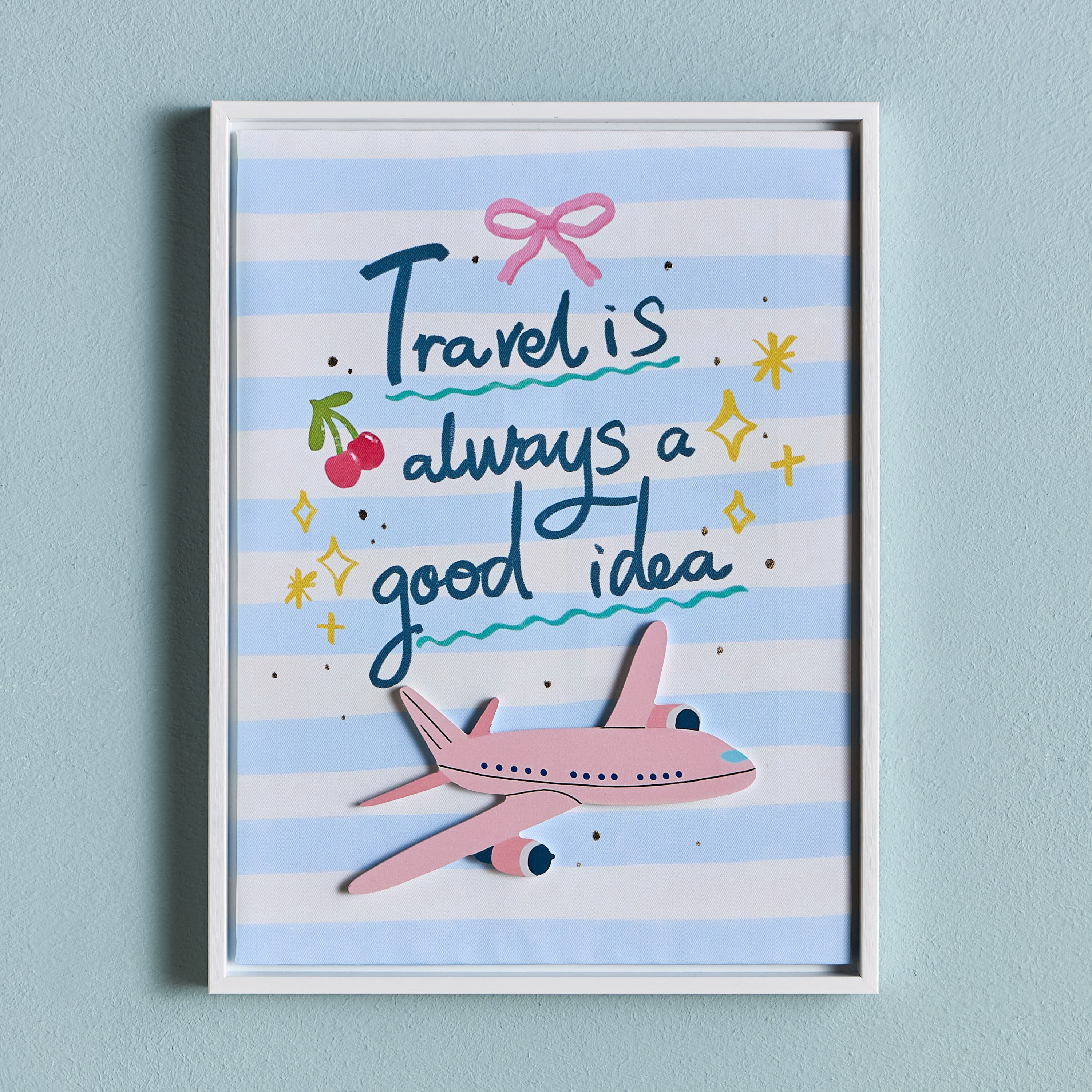 Juno Travel 3D Object Framed Canvas Wall Art - 30x40 cm