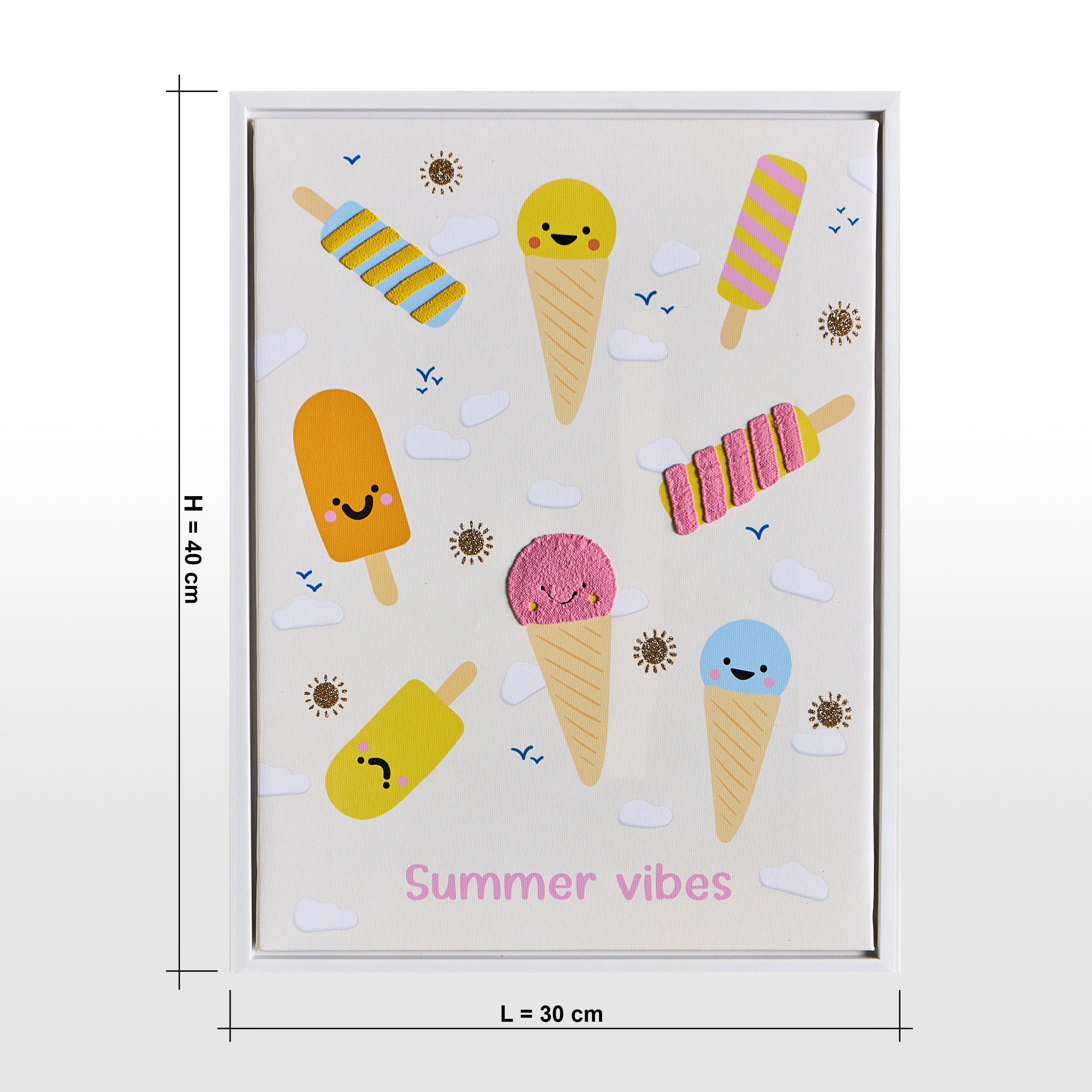 Summer Framed Canvas Wall Art - 30x40 cm-babyandkids-decorandlighting-decor-wallart-image-4