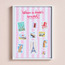 Juno Travel Stamps with Foil Framed Canvas Wall Art - 30x40 cm-kids-decorandlighting-decor-wallart-image-1