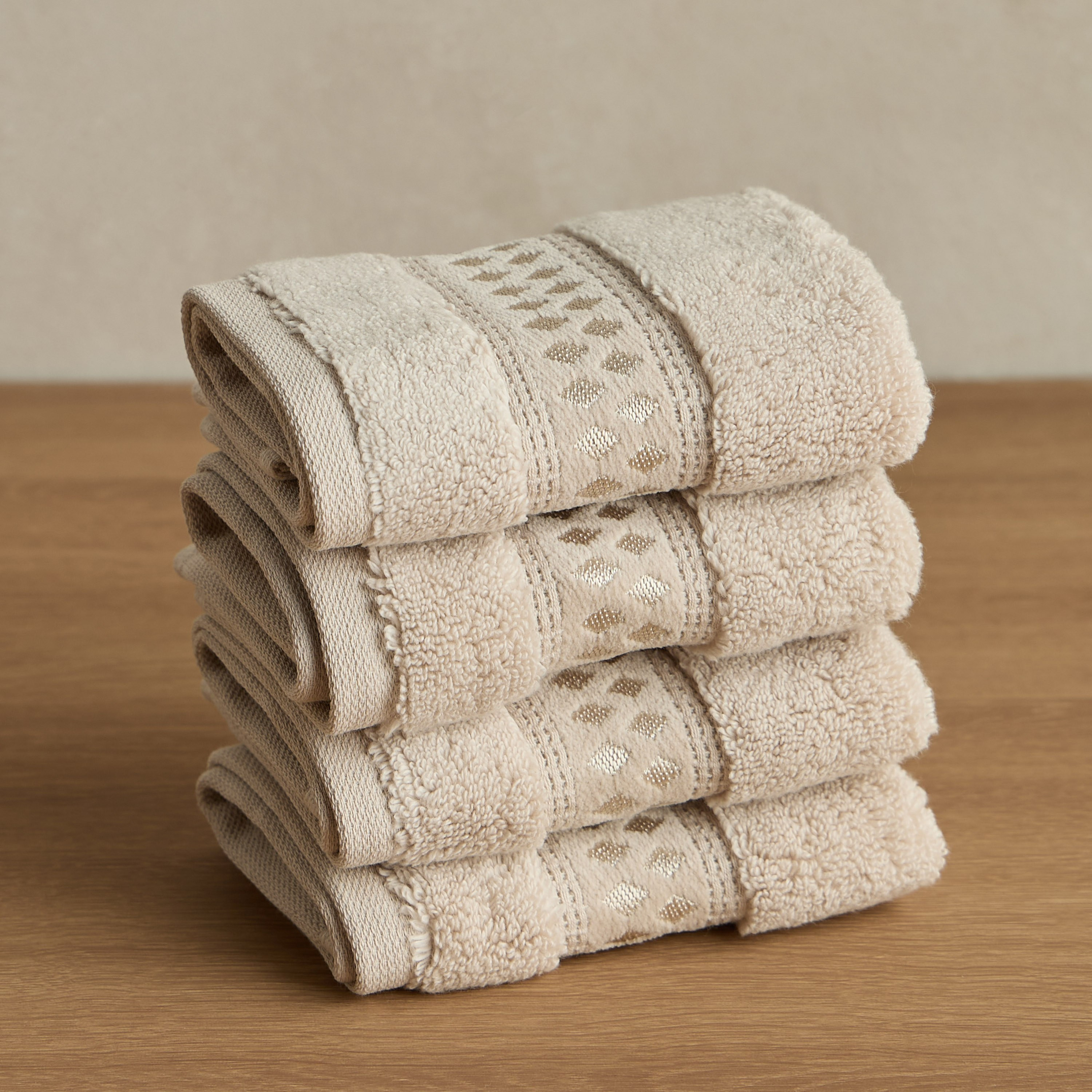 The White Studio Genova 4-Piece 750 GSM Turkish Cotton Fingertip Towel Set - 30x30 cm-household-bathandlaundry-bathlinen-towels-image-1