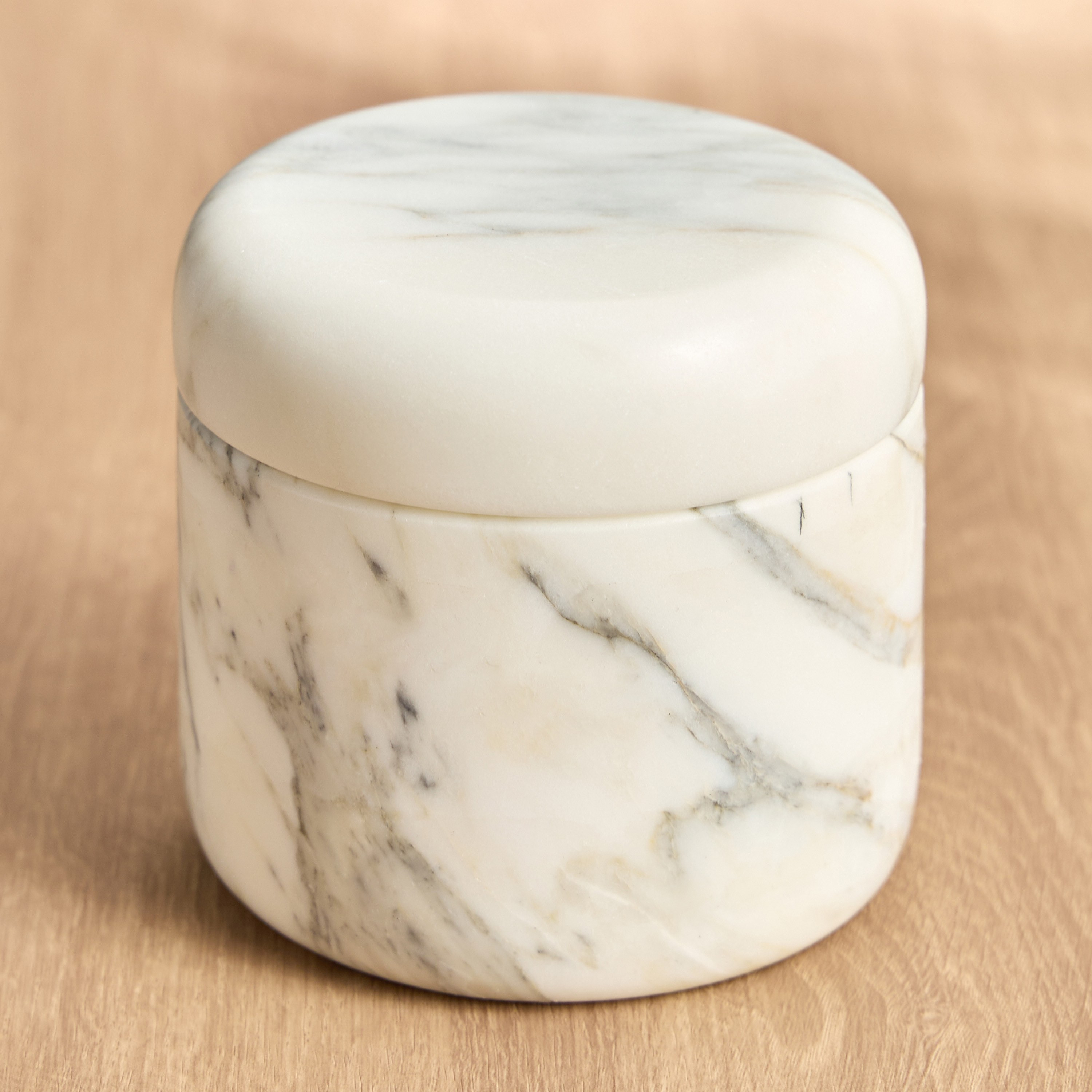 The White Studio Arabescato Italian Cotton Jar-household-bathandlaundry-bathaccessories-tissueboxesandcottonjars-image-1