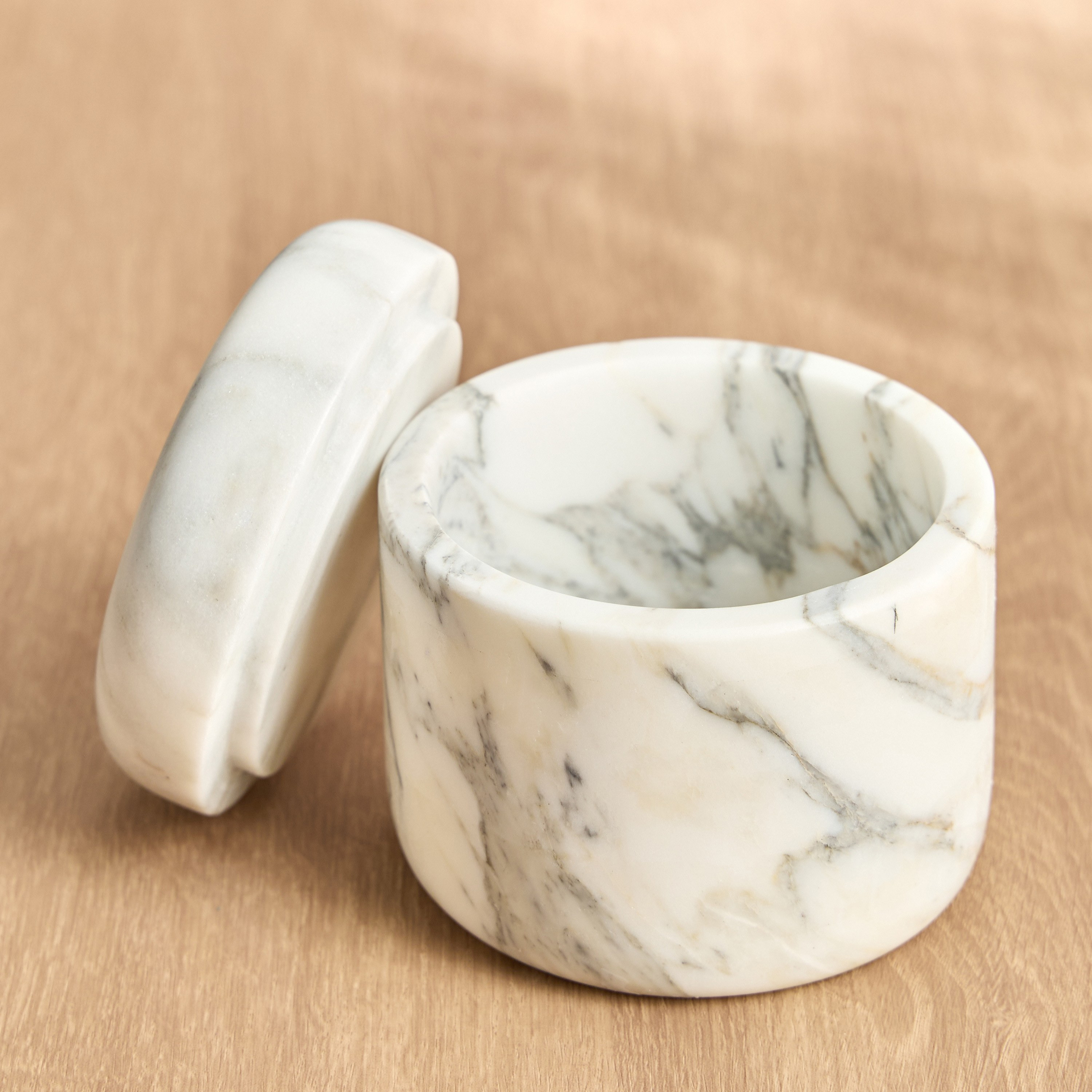 The White Studio Arabescato Italian Cotton Jar-household-bathandlaundry-bathaccessories-tissueboxesandcottonjars-image-2
