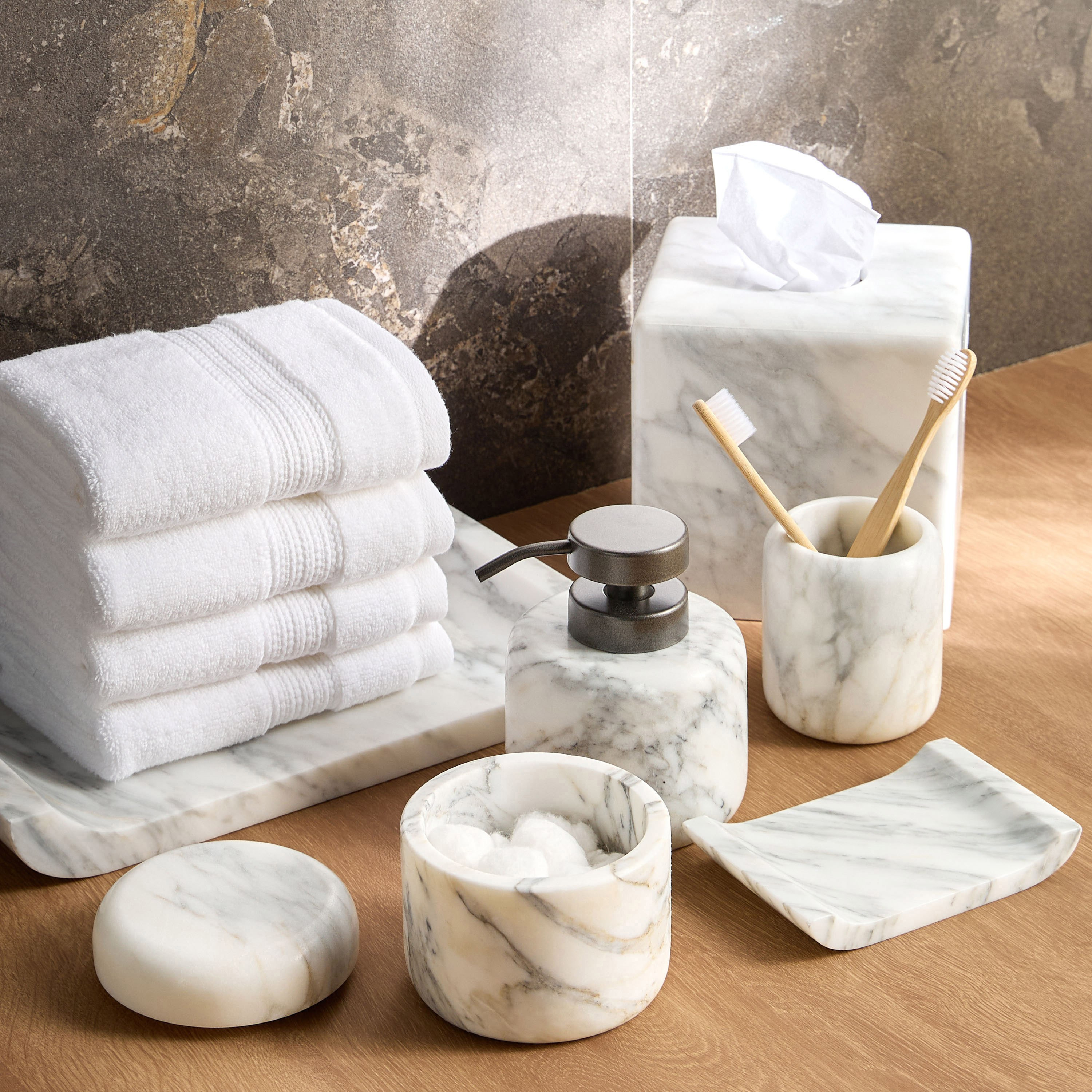 The White Studio Arabescato Italian Towel Tray-household-bathandlaundry-bathaccessories-toweltraysandplatforms-image-3