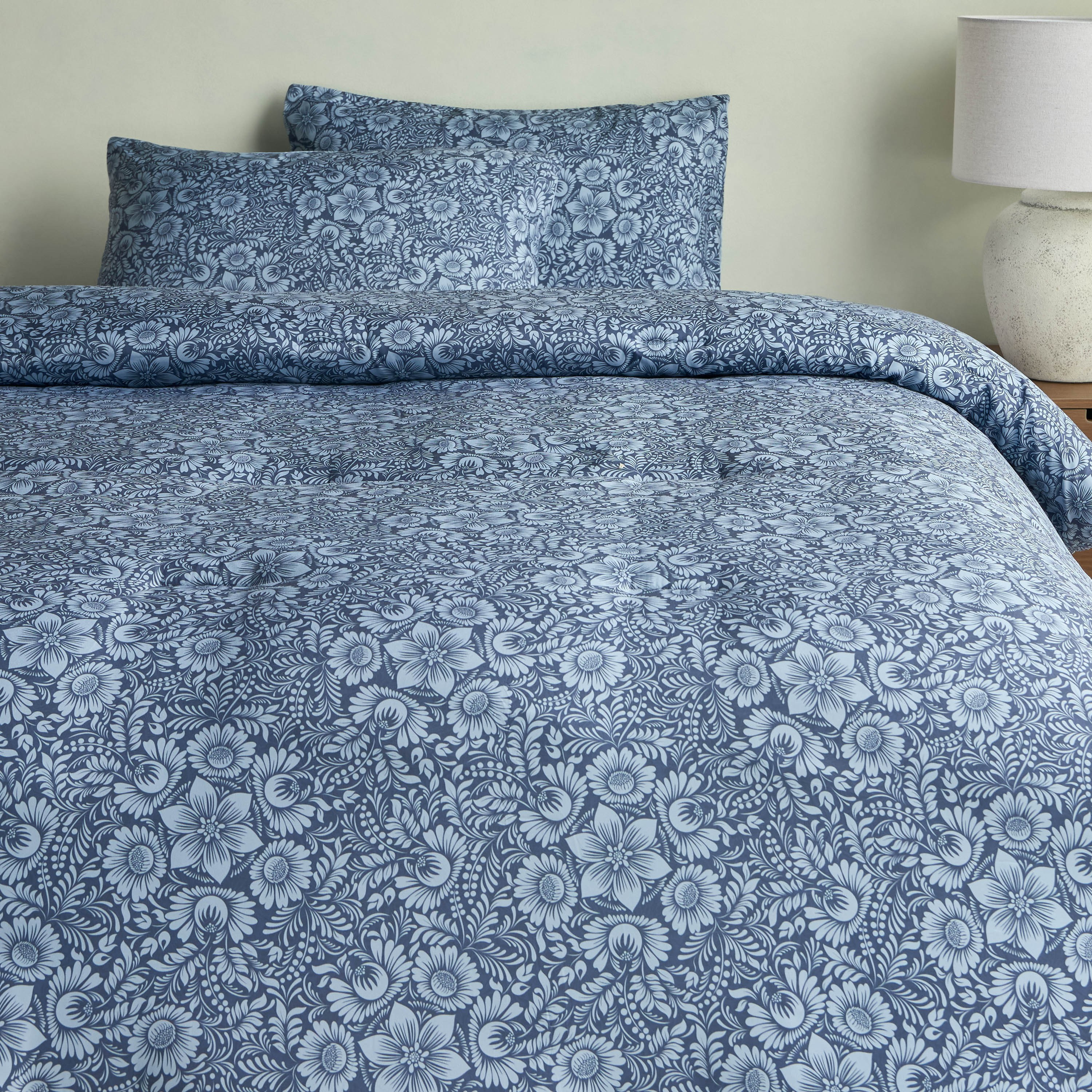 Yilan Printed 3-Piece Queen Comforter Set - 220x230 cm-household-bedding-comfortersandbedspreads-comforters-image-2