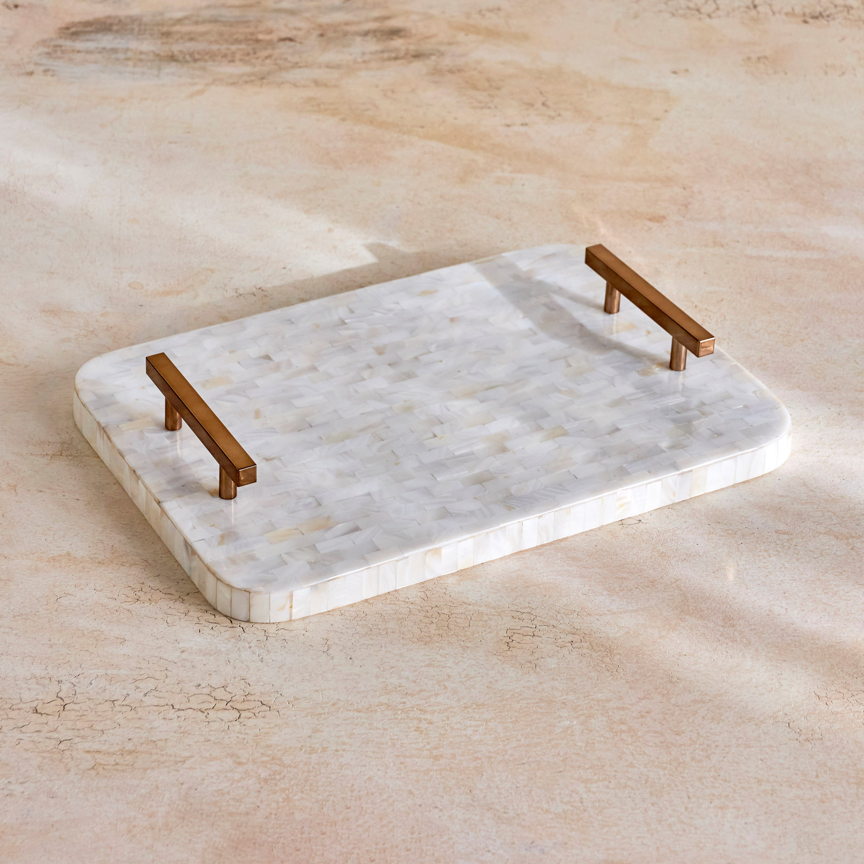 Perla Polyresin Decorative Tray - 38 cm-household-bathandlaundry-bathaccessories-toweltraysandplatforms-image-1