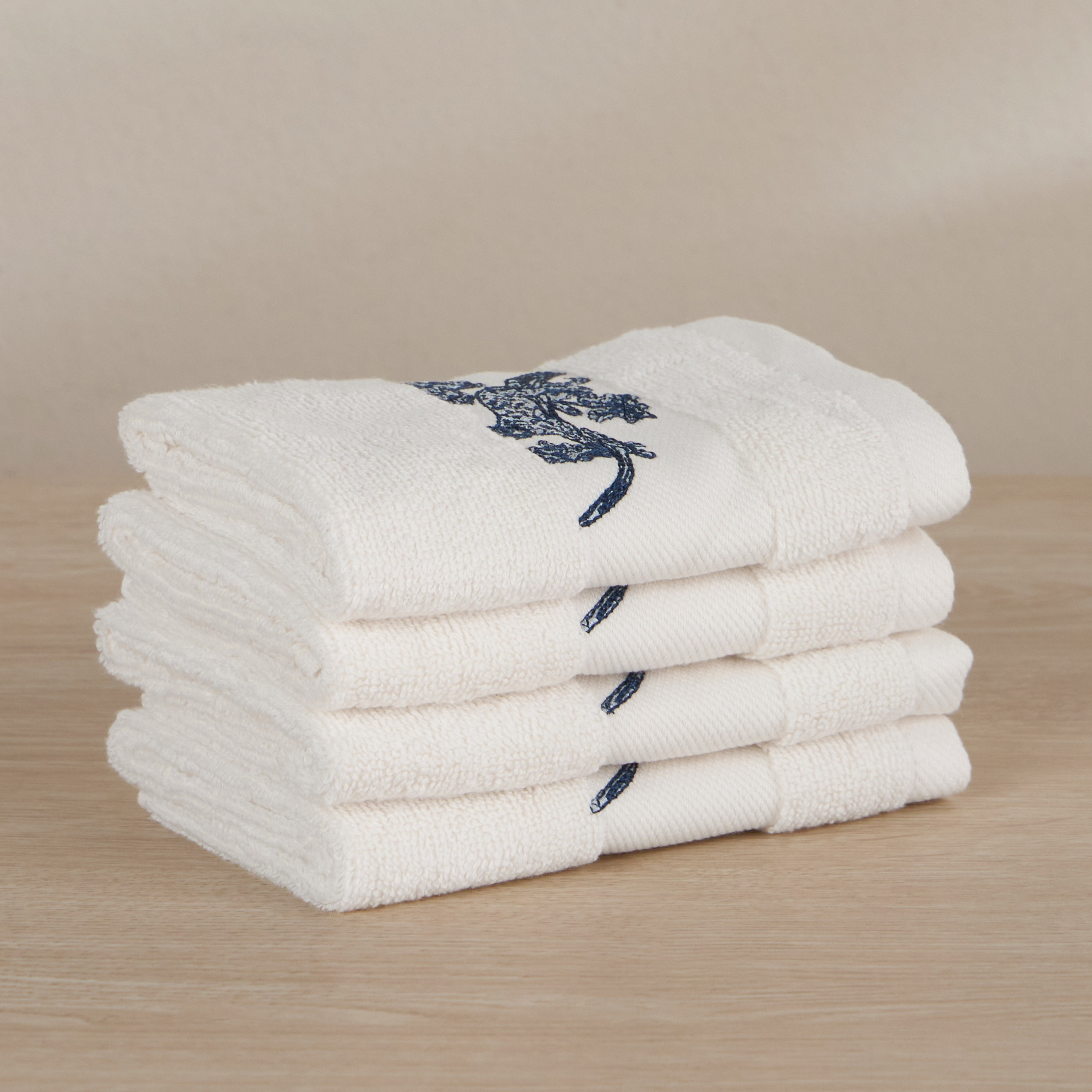 Botanique Toile 4-Piece 550 GSM Turkish Cotton Fingertip Towel Set - 30x30 cm-household-bathandlaundry-bathlinen-towels-image-1