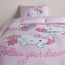طقم غطاء لحاف فردي قطن عدد 220 خيط قطعتين بتصميم هيلو كيتي زهري - 135x200 سم-kids-beddingandwindows-bedding-duvetcovers-image-4