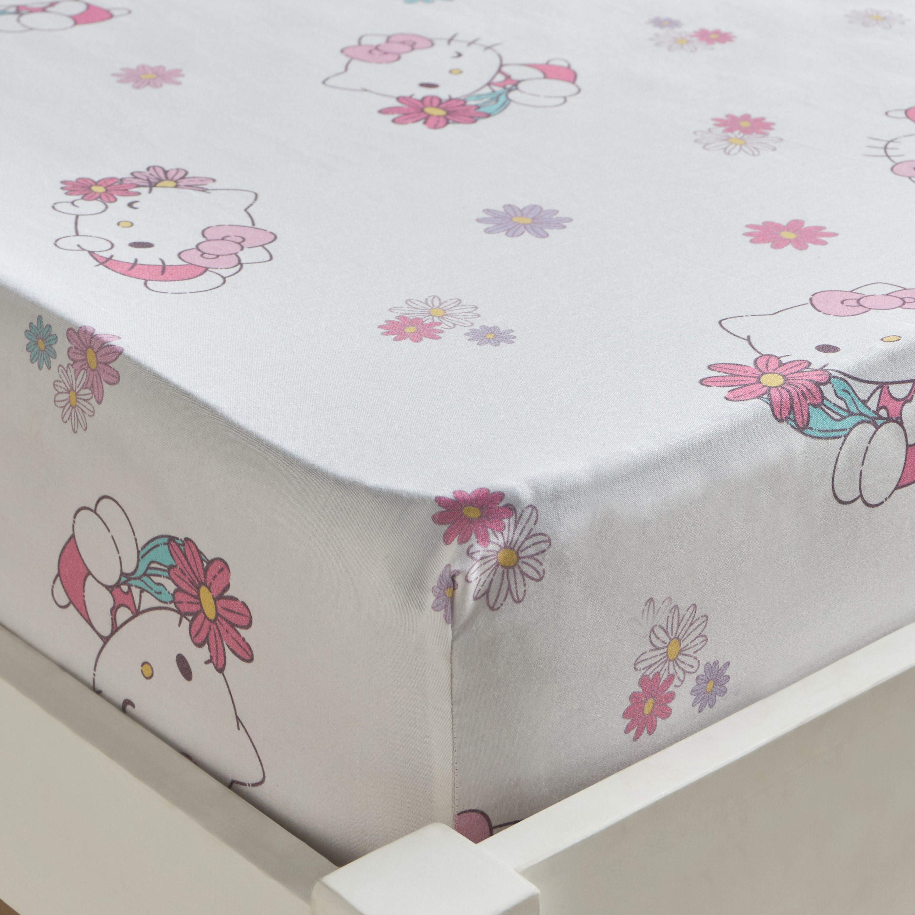 Hello Kitty Blossom Cotton 220 Thread Count Single Fitted Sheet - 90x200 cm