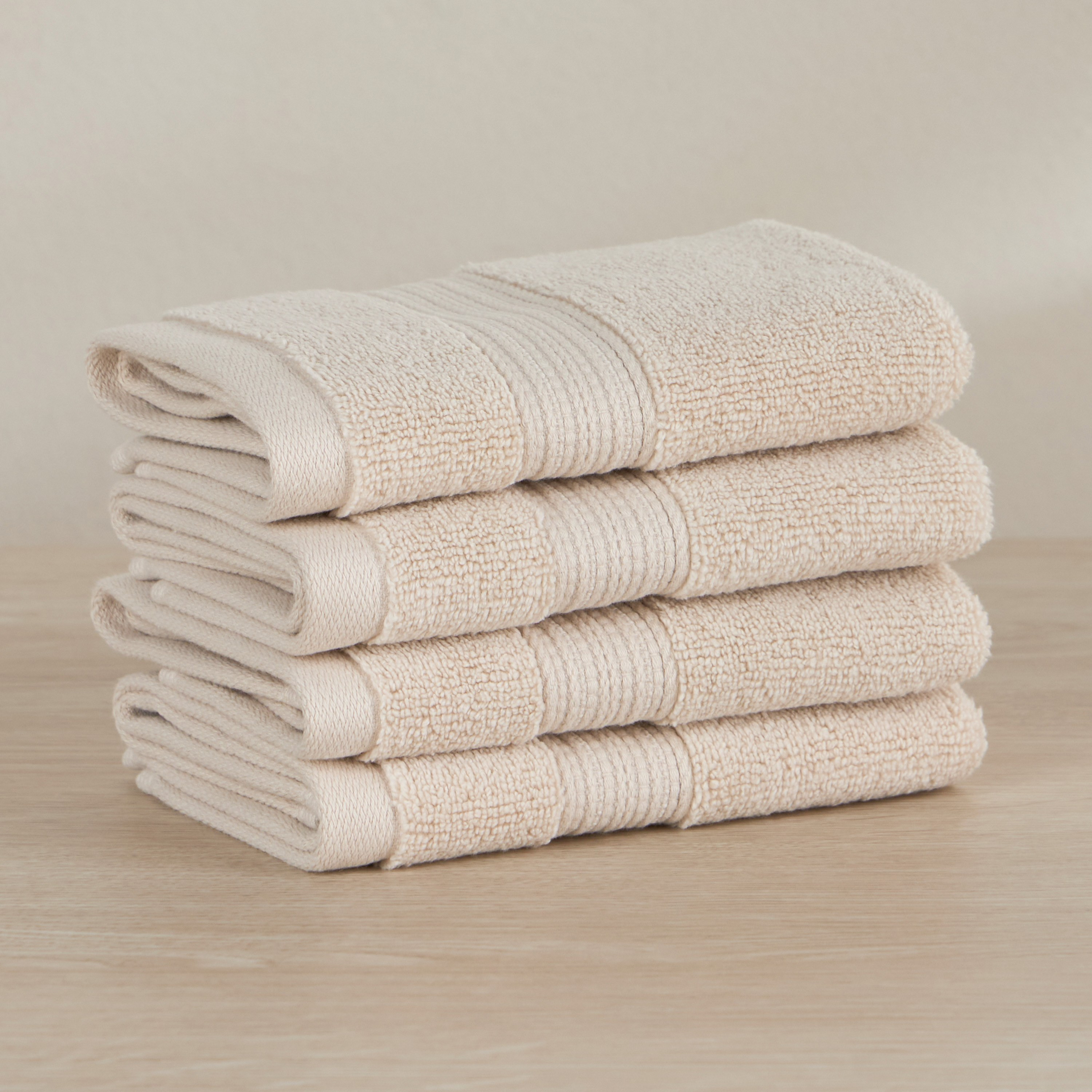 طقم مناشف صغيرة قطن 650 جرام لكل متر مربع من 4 قطع - كونسير - 33x33 سم-household-bathandlaundry-bathlinen-towels-image-1