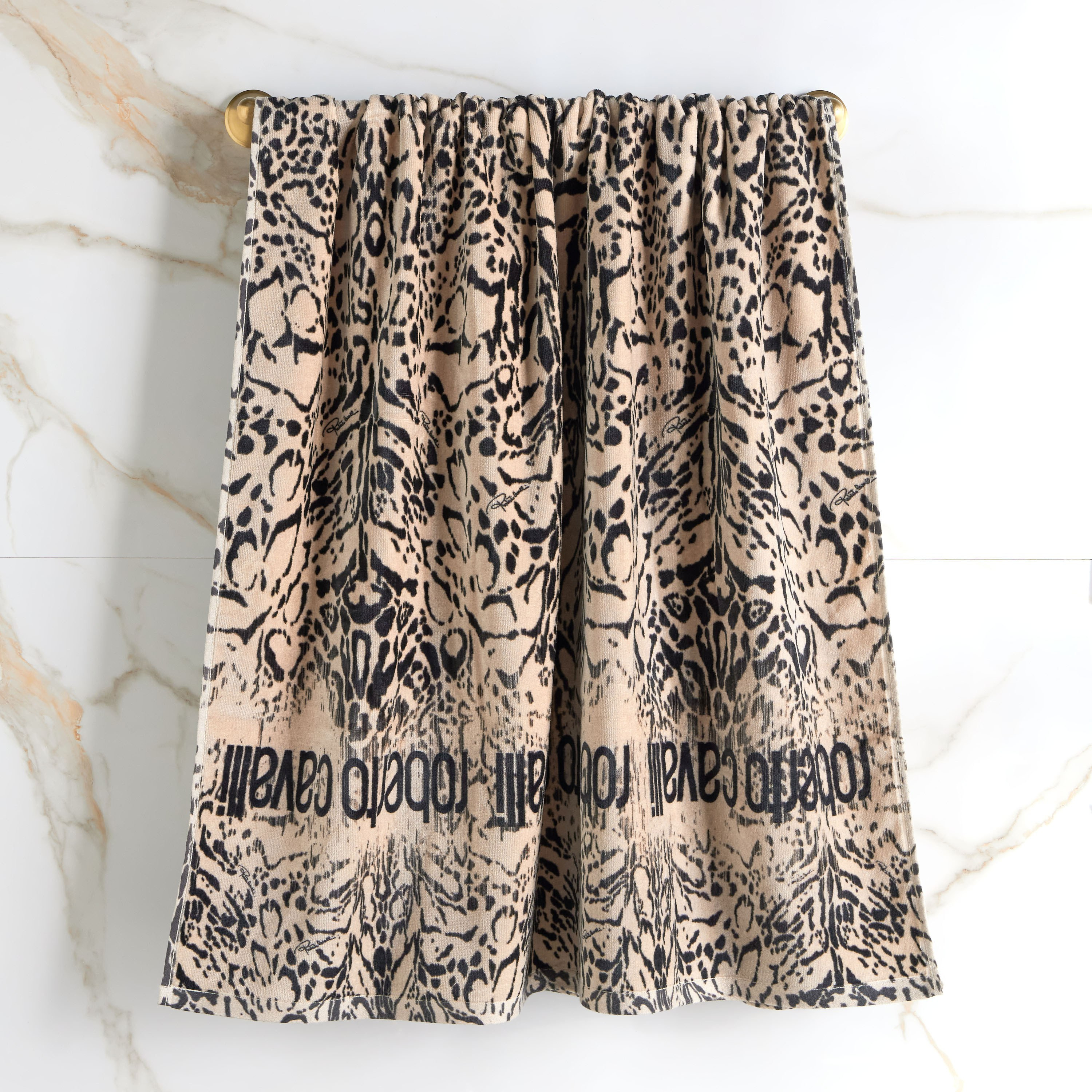 Roberto Cavalli Lynx 550 GSM Cotton Beach Towel - 100x180 cm-household-bathandlaundry-bathlinen-towels-image-1