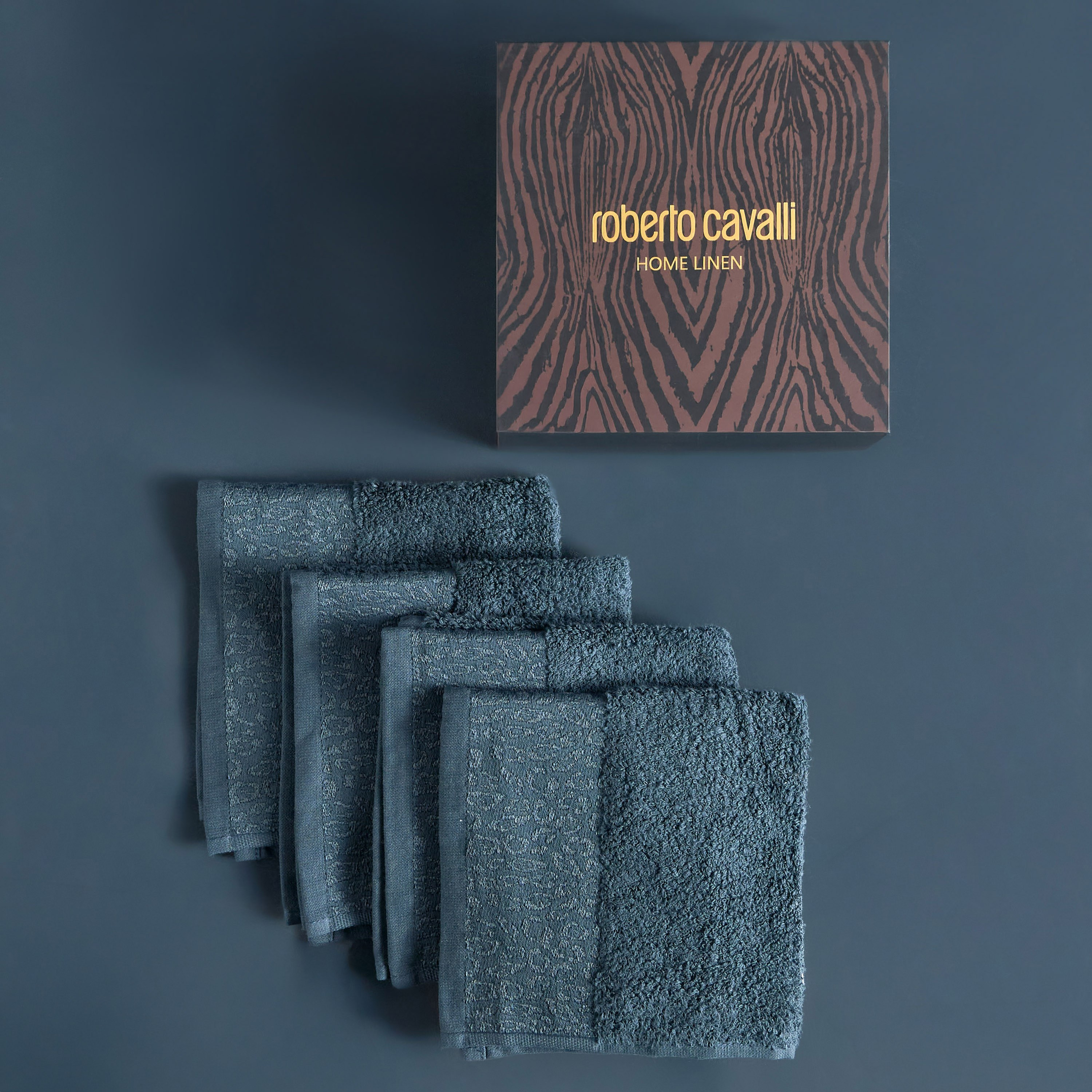 Roberto Cavalli 4-Piece 550 GSM Cotton Fingertip Towel Set - 40x40 cm-household-bathandlaundry-bathlinen-towels-image-5
