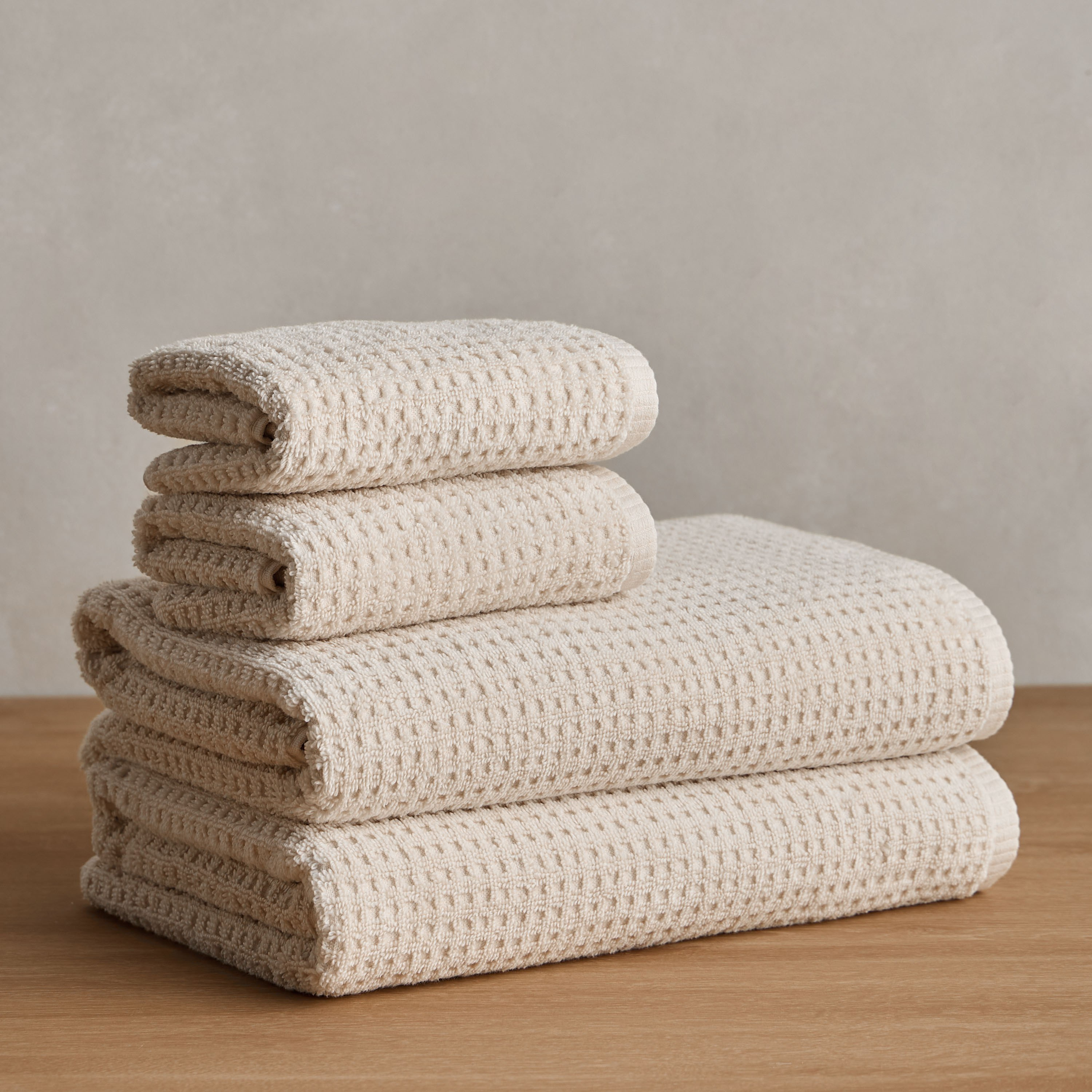 Waffle 4-Piece 550 GSM Cotton Towel Set-household-bathandlaundry-bathlinen-towels-image-1