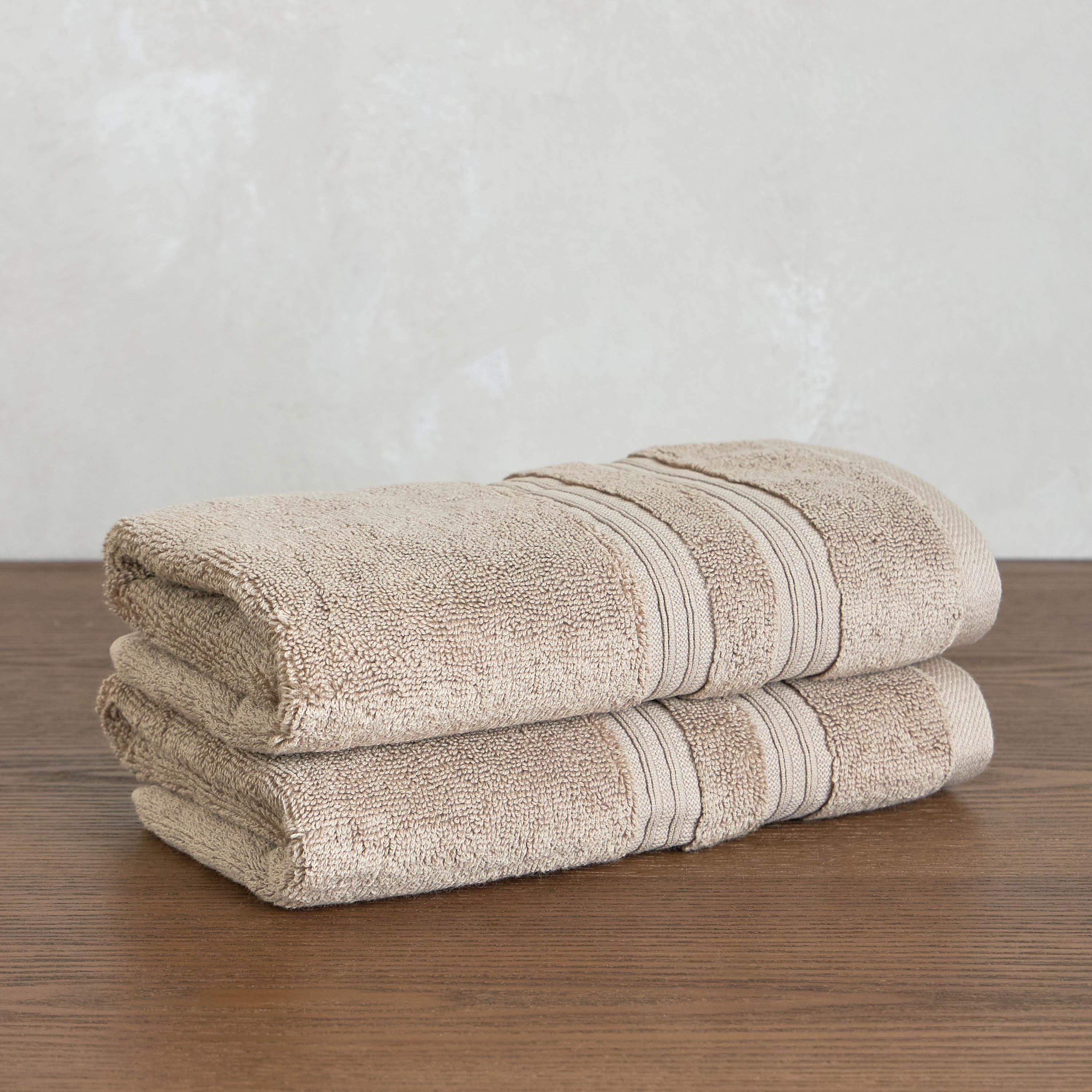 طقم مناشف يد قطنية 2 قطعة بكثافة 650 جرام لكل متر مربع - ريتريت - 40×70 سم-household-bathandlaundry-bathlinen-towels-image-1