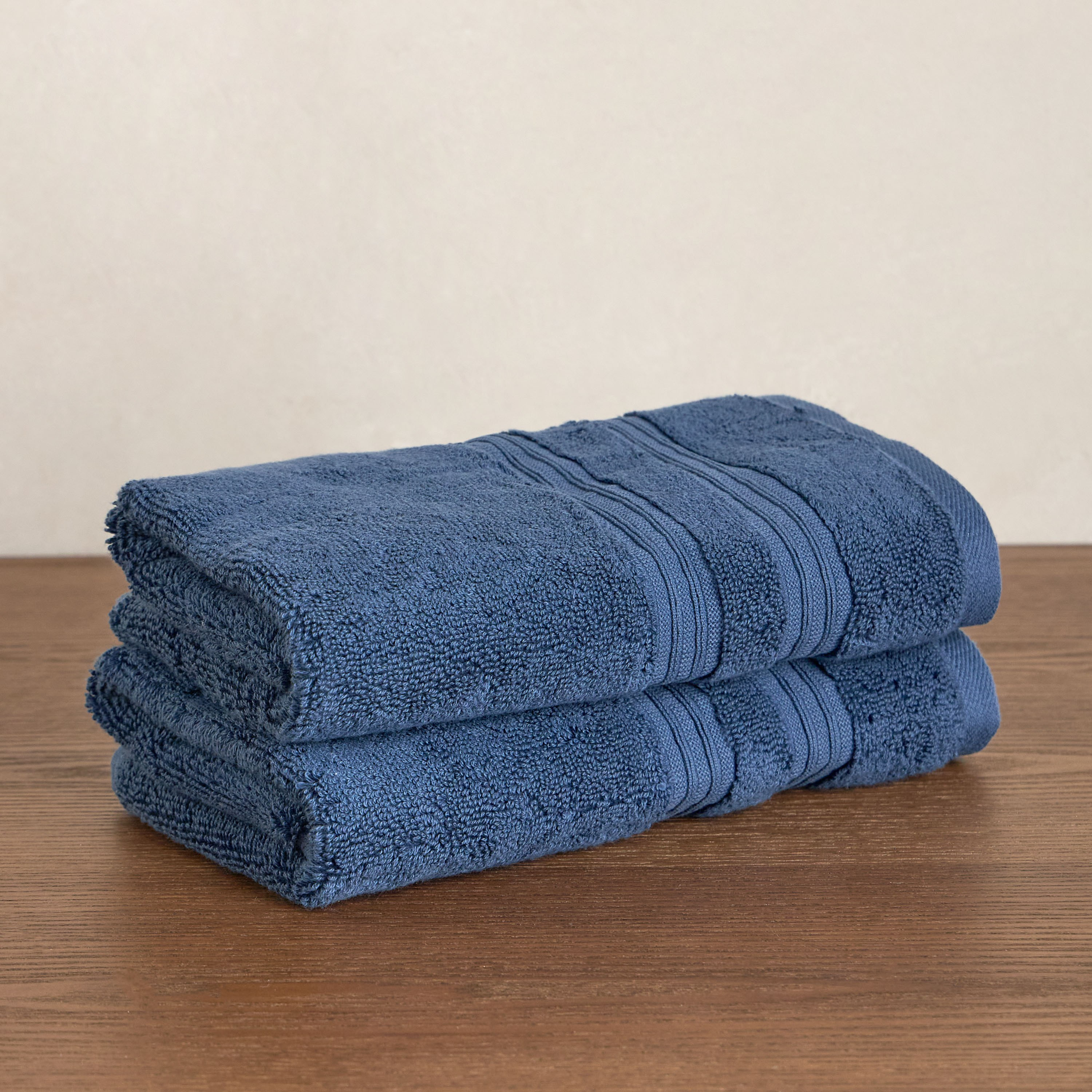 طقم مناشف يد قطنية 2 قطعة بكثافة 650 جرام لكل متر مربع - ريتريت - 40×70 سم-household-bathandlaundry-bathlinen-towels-image-1