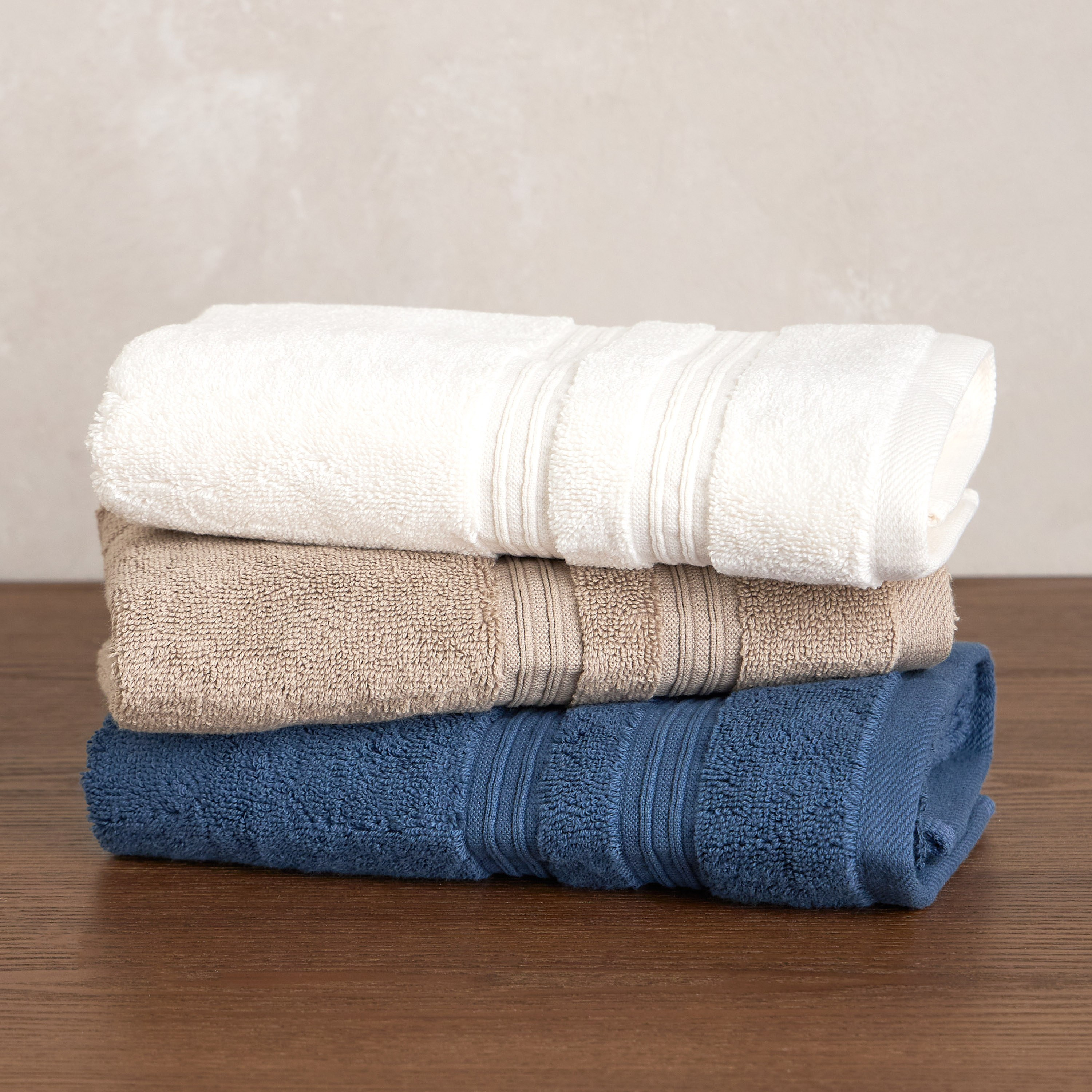 طقم مناشف يد قطنية 2 قطعة بكثافة 650 جرام لكل متر مربع - ريتريت - 40×70 سم-household-bathandlaundry-bathlinen-towels-image-5