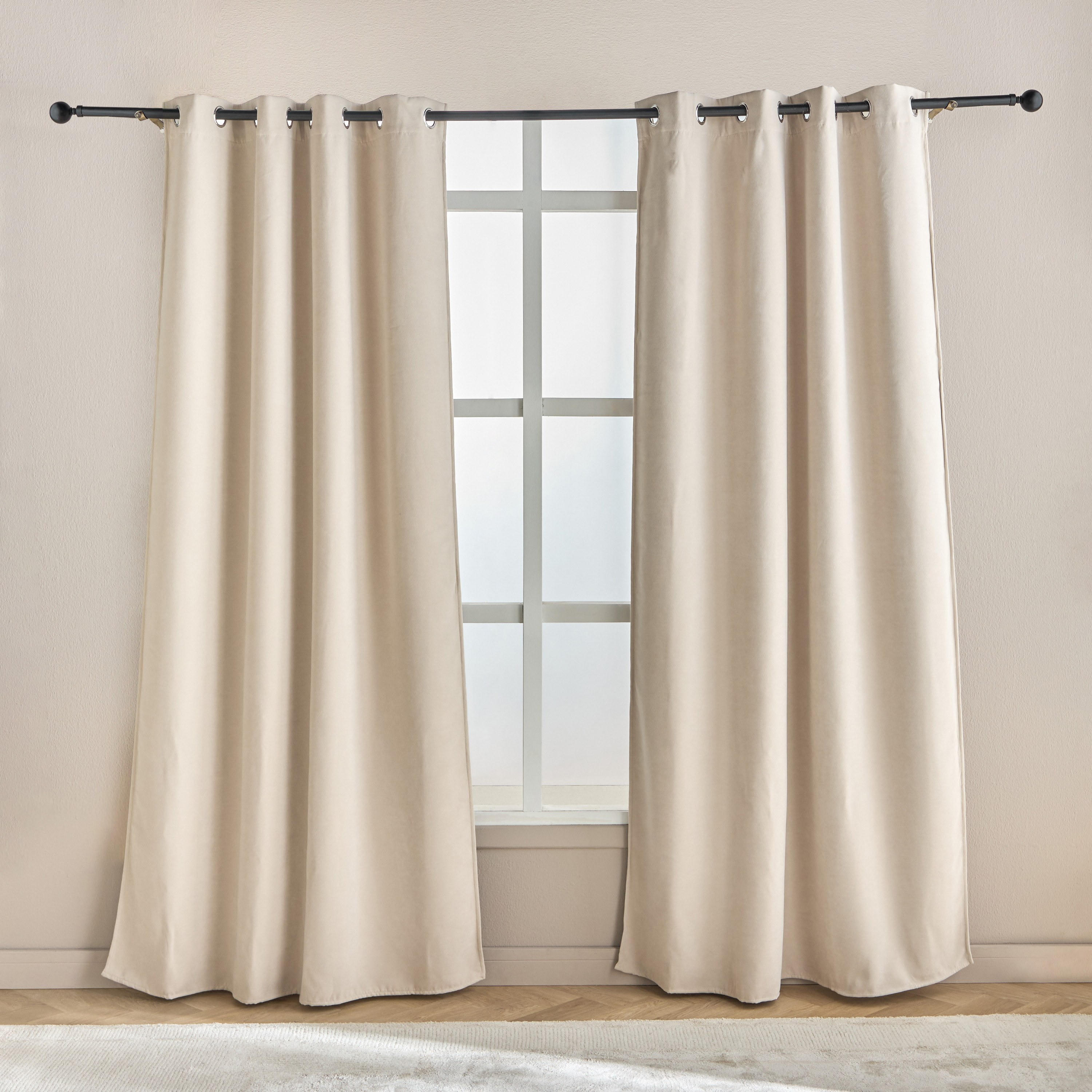 طقم 2 ستائر معتمة قطعتين - ستيلار - 135x300 سم-household-windows-curtains-image-1