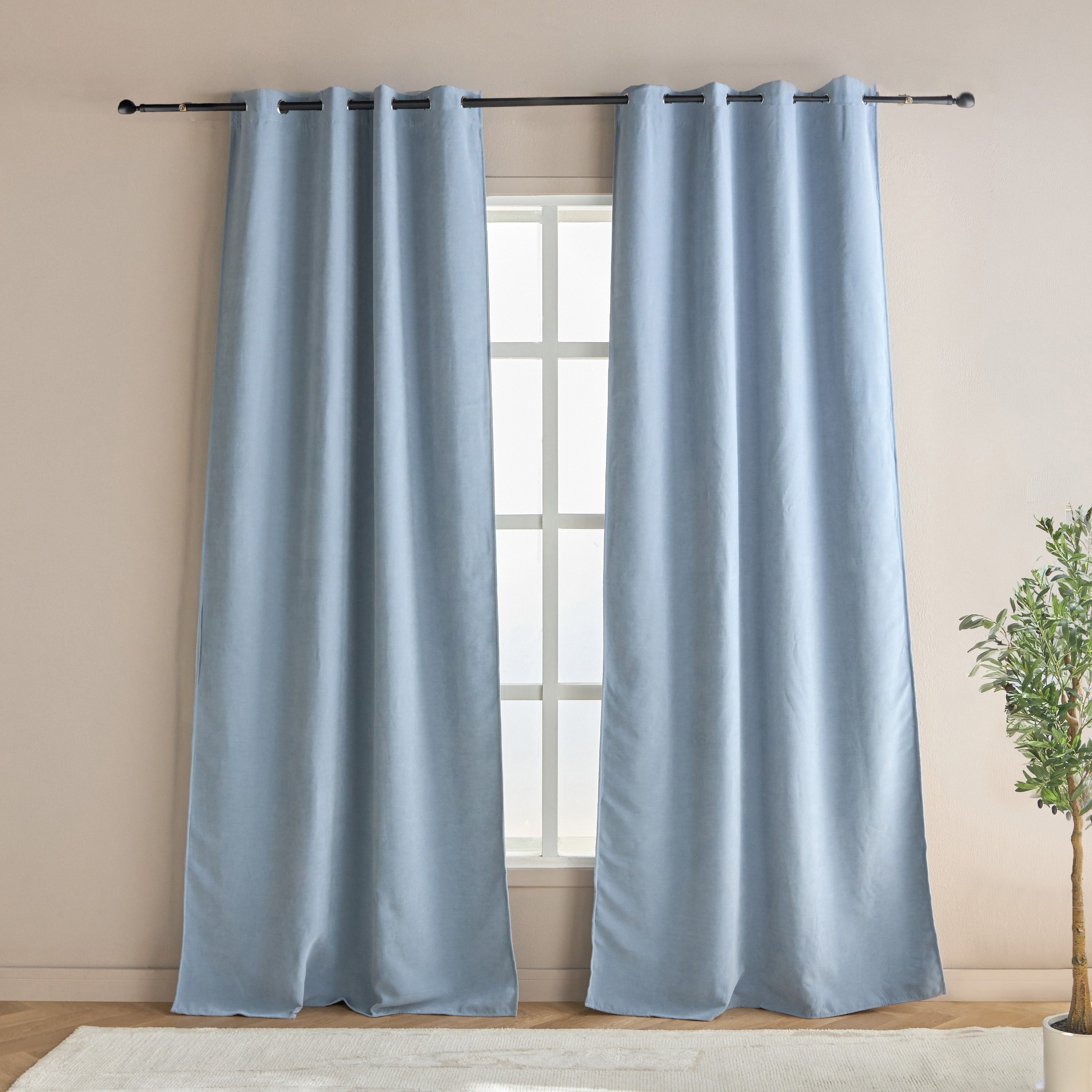طقم 2 ستارة تعتيم - ستيلار - 135x240 سم-household-windows-curtains-image-1