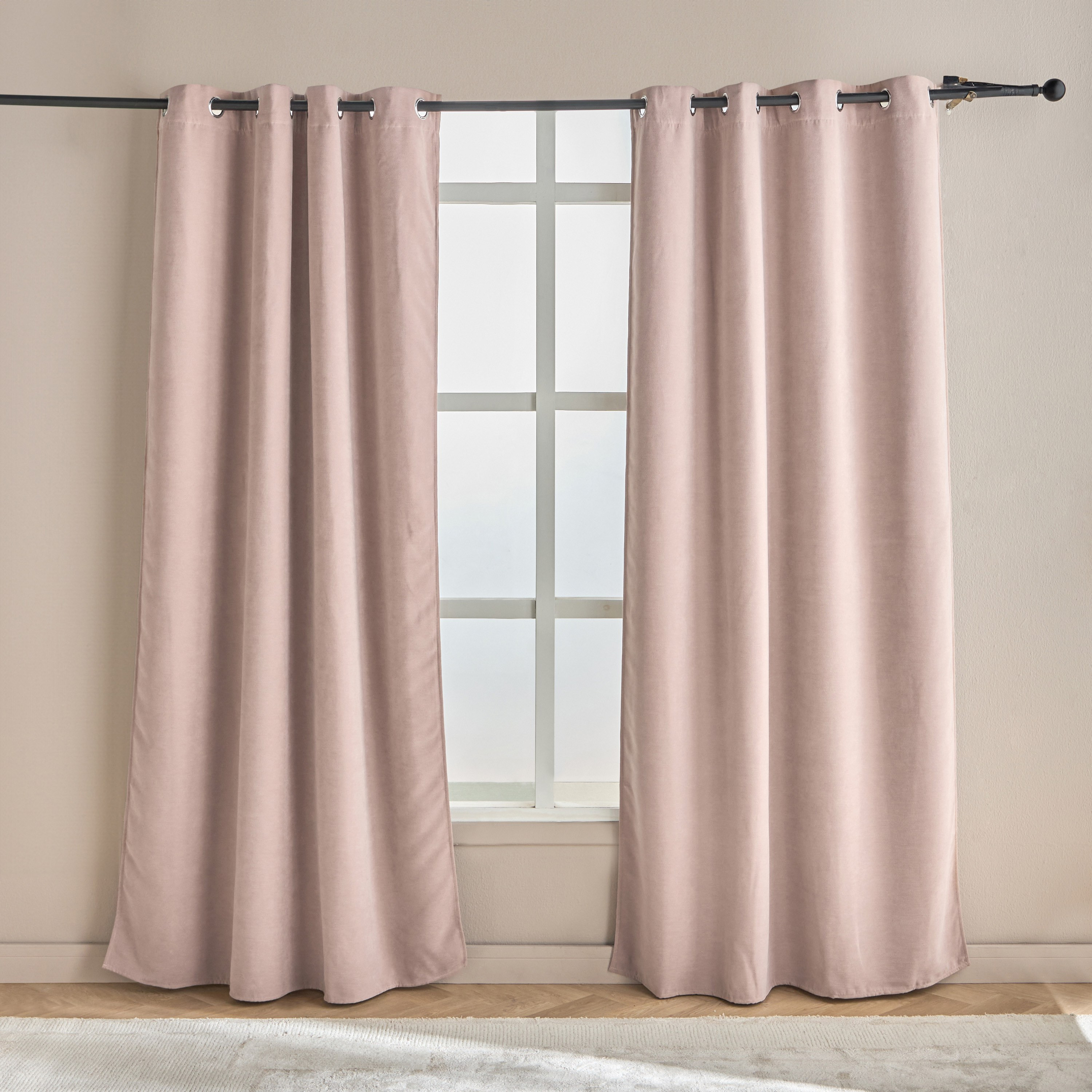 طقم 2 ستائر معتمة قطعتين - ستيلار - 135x300 سم-household-windows-curtains-image-1