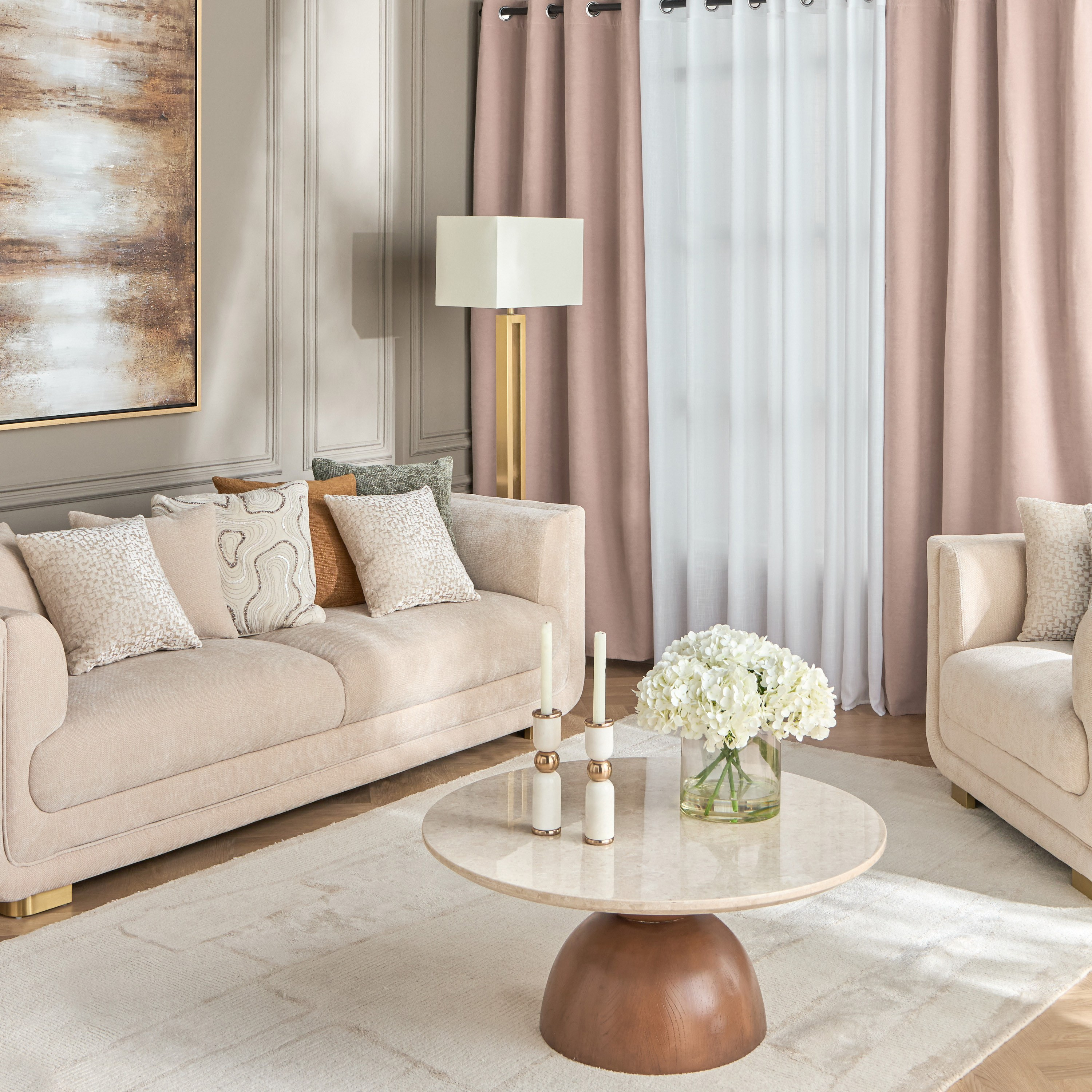 طقم 2 ستائر معتمة قطعتين - ستيلار - 135x300 سم-household-windows-curtains-image-5