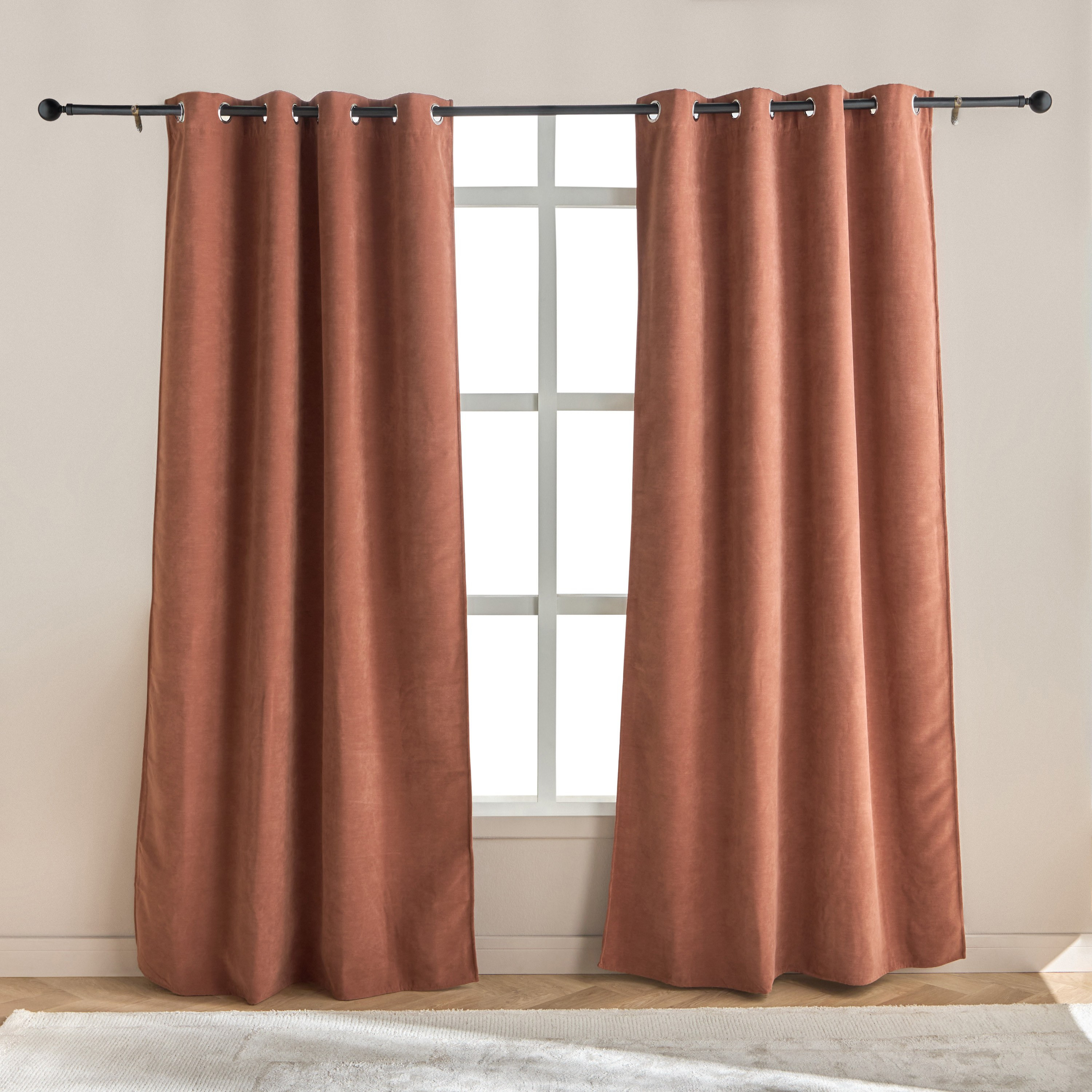 طقم 2 ستائر معتمة قطعتين - ستيلار - 135x300 سم-household-windows-curtains-image-1