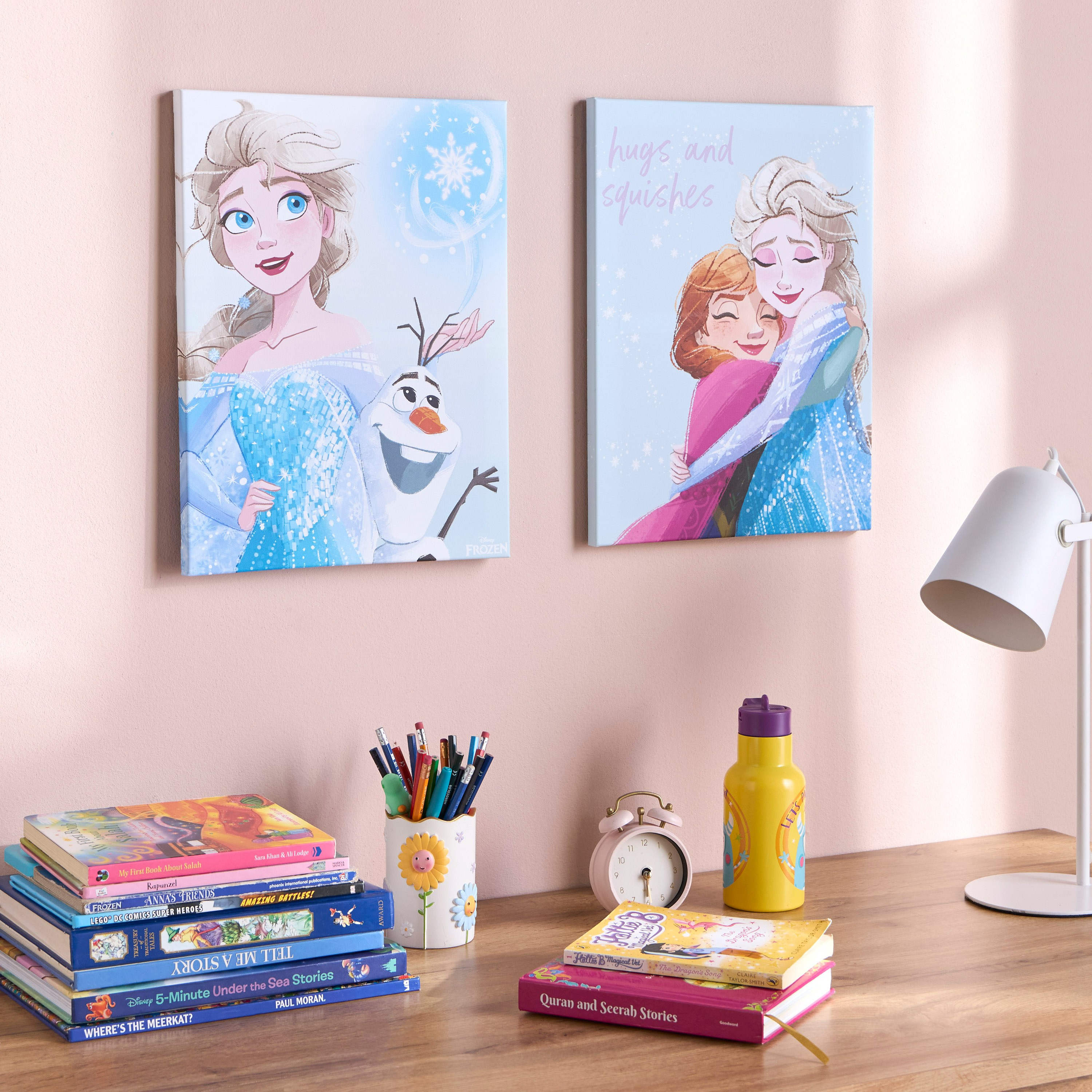 زينة حائط كانفاس بتصميم إلسا وأولاف - فروزن - 30x40 سم-kids-decorandlighting-decor-wallart-image-3