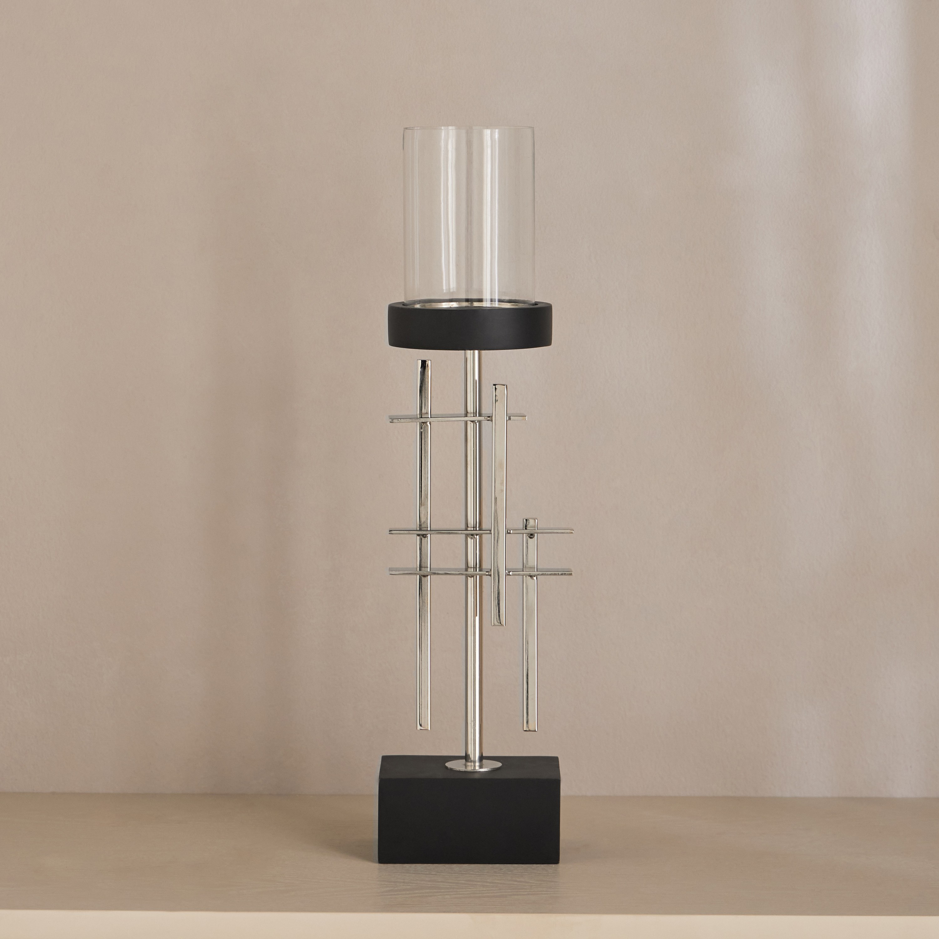 Noor Loft Geo Metal Pillar Candleholder - 51 cm-household-decor-candleholdersandlanterns-image-3