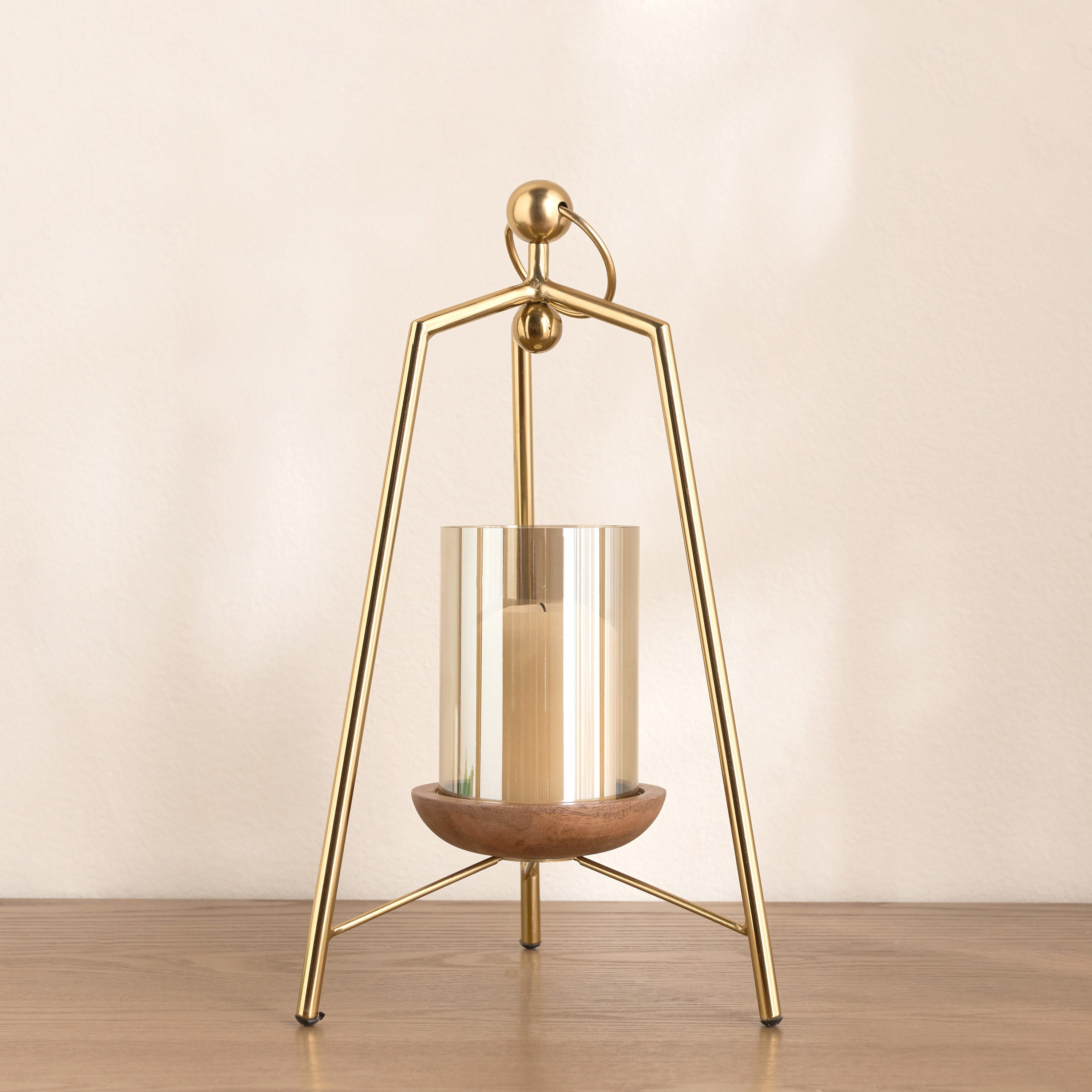 Meniko Luxe Metal Pillar Candleholder - 38 cm-household-decor-candleholdersandlanterns-image-1