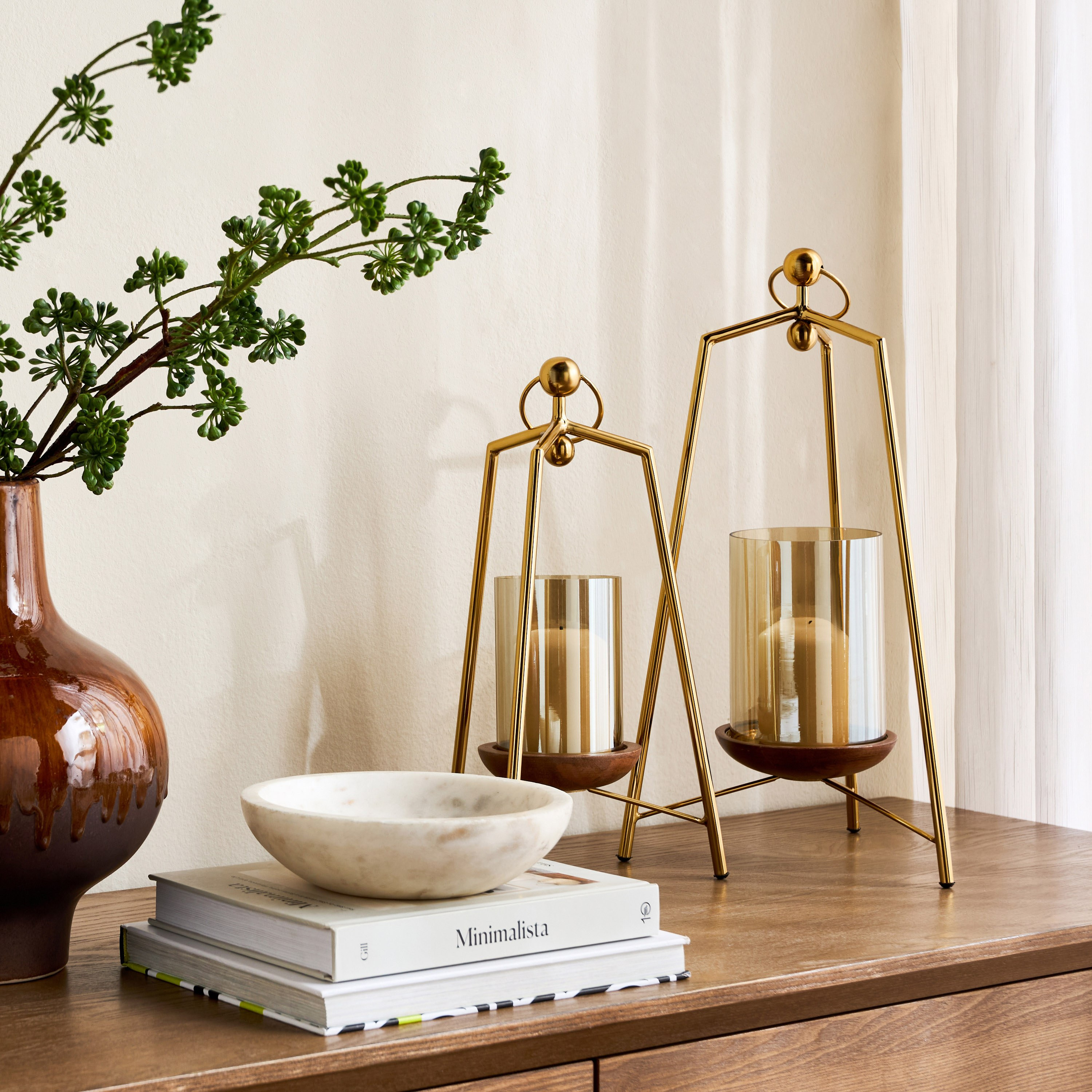 Meniko Luxe Metal Pillar Candleholder - 38 cm-household-decor-candleholdersandlanterns-image-6