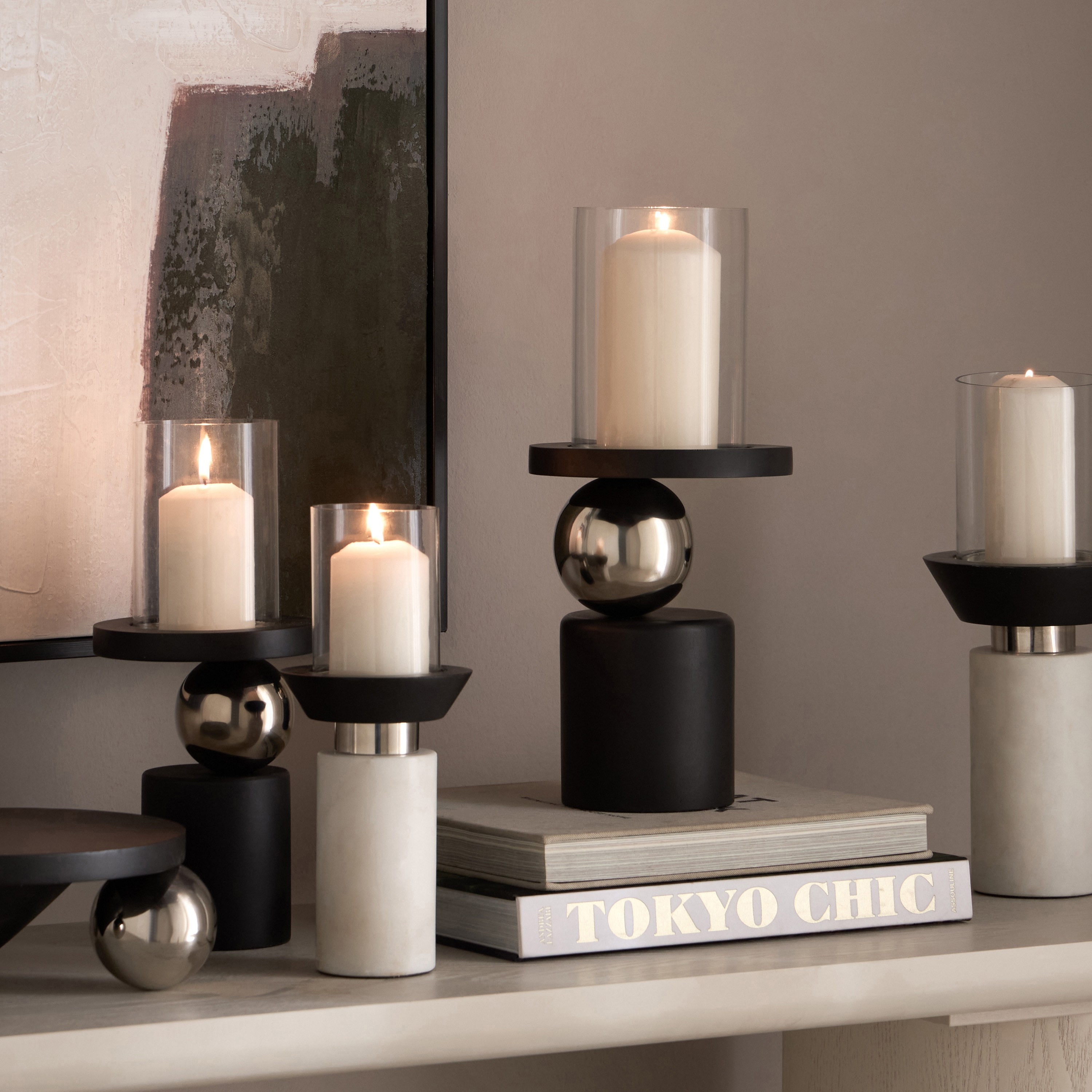 حامل شموع عمودي خشبي بتصميم كروي - نور لوفت - 38 سم-household-decor-candleholdersandlanterns-image-5