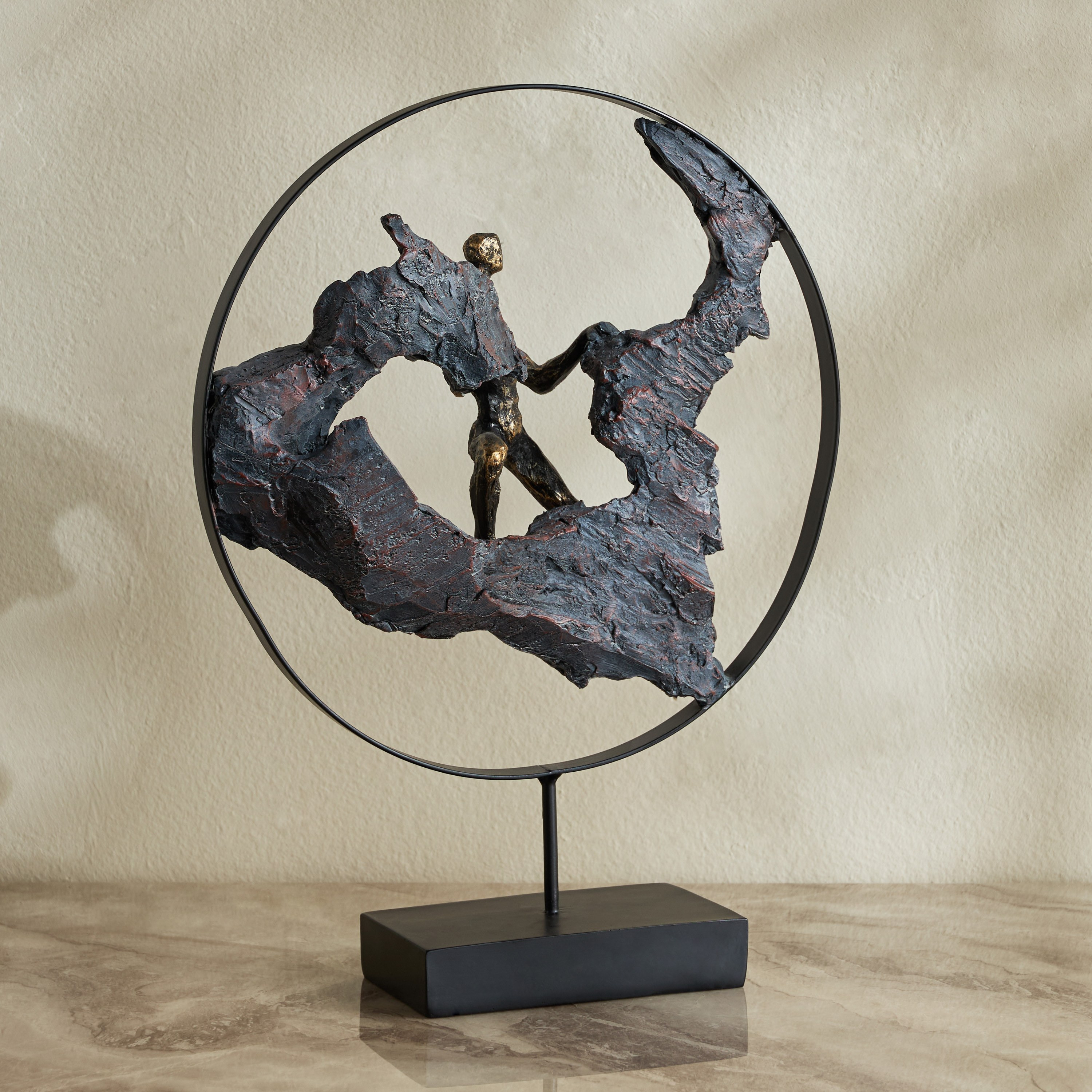 Nocturno Luxe Man on Ring Resin Decorative Accent - 36 cm-household-decor-decorativeobjectsandsculptures-image-1