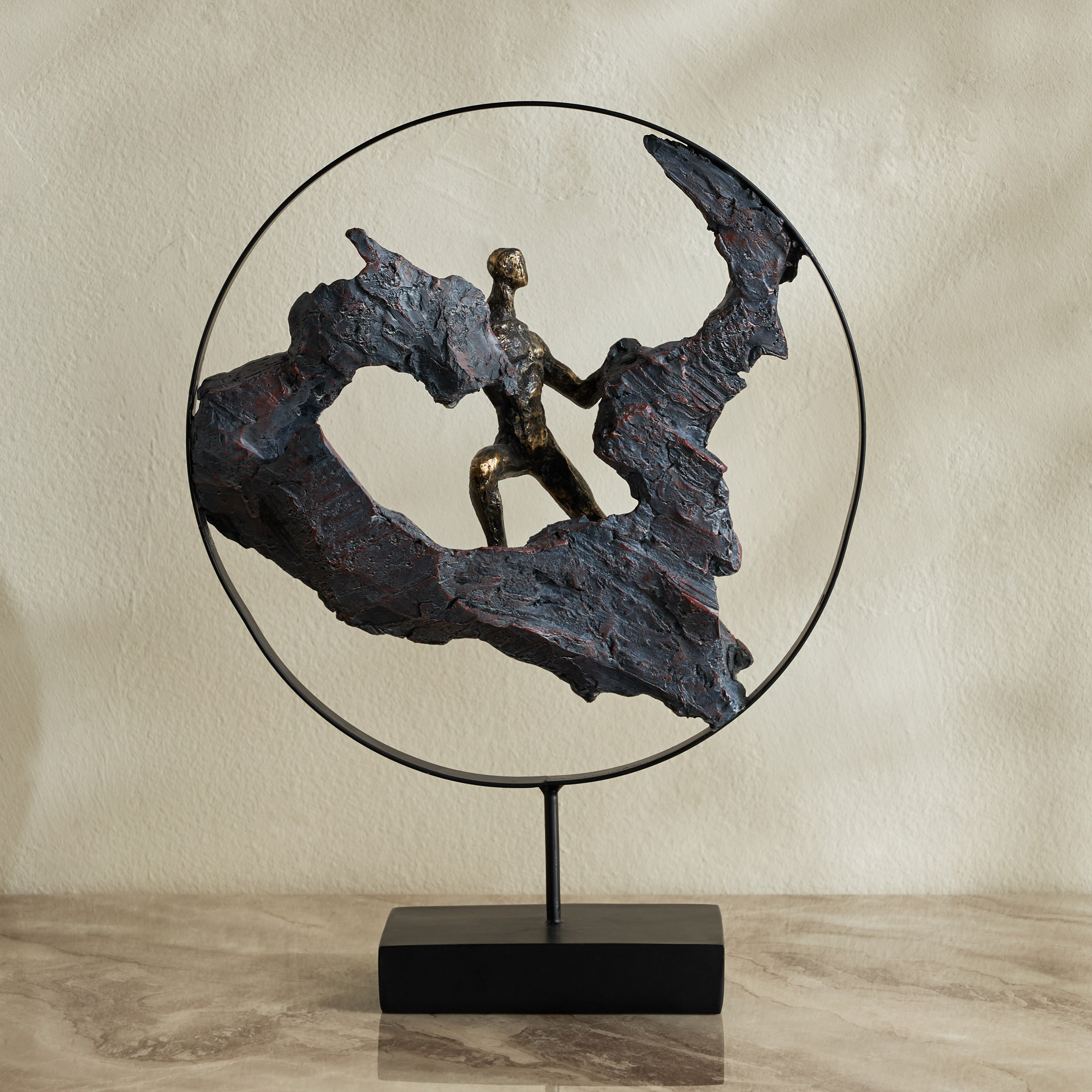 Nocturno Luxe Man on Ring Resin Decorative Accent - 36 cm-household-decor-decorativeobjectsandsculptures-image-2