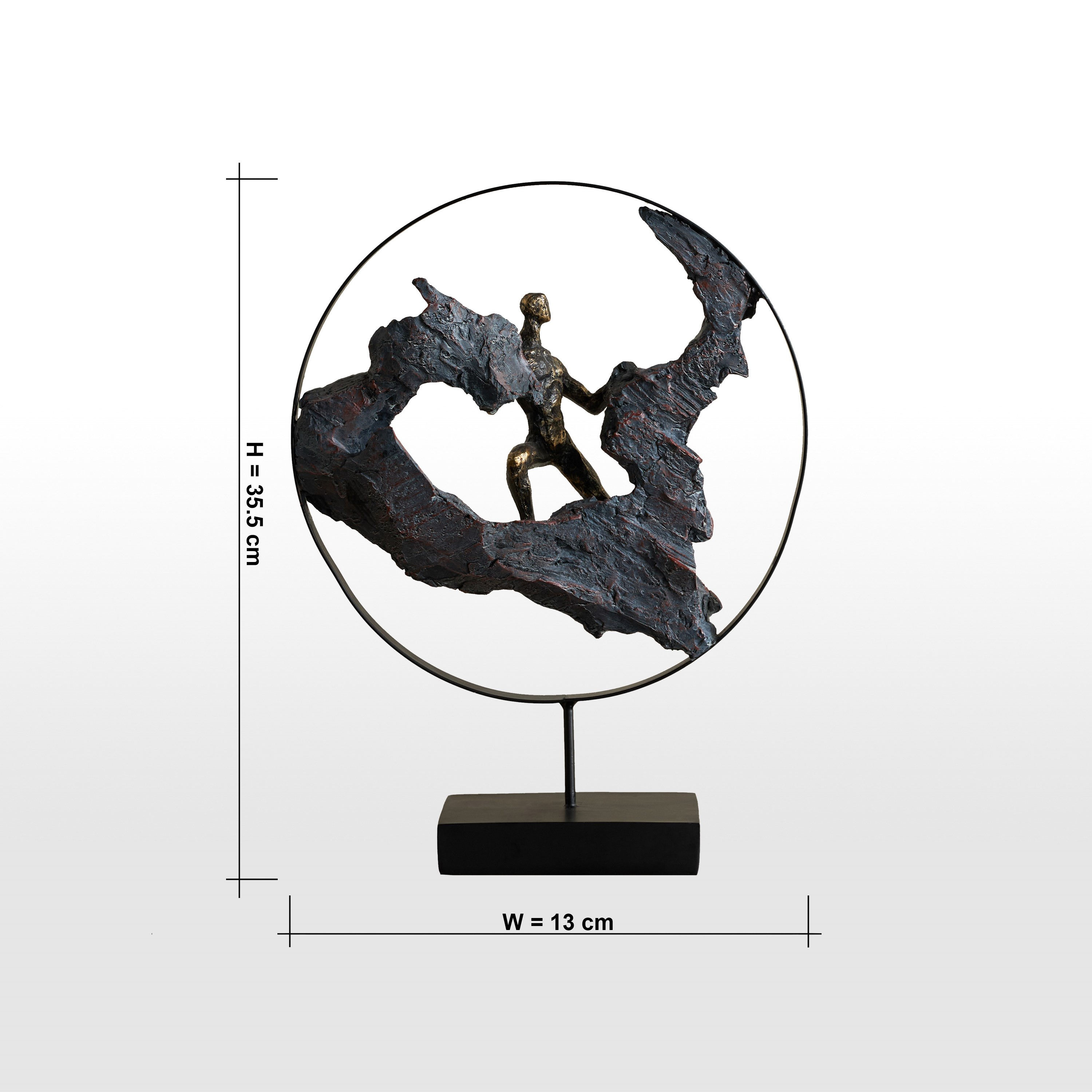 Nocturno Luxe Man on Ring Resin Decorative Accent - 36 cm-household-decor-decorativeobjectsandsculptures-image-5