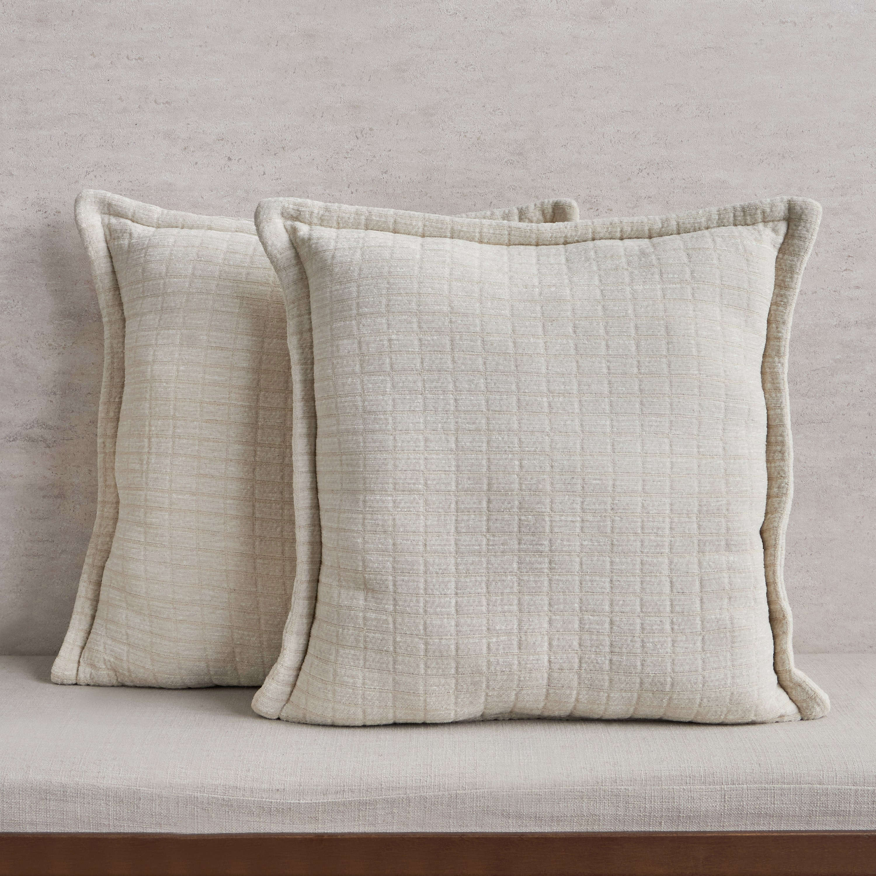 Nola Textured 2-Piece Filled Cushion Set - 50x50 cm-household-cushionsandthrows-filledcushions-decorativecushions-image-1