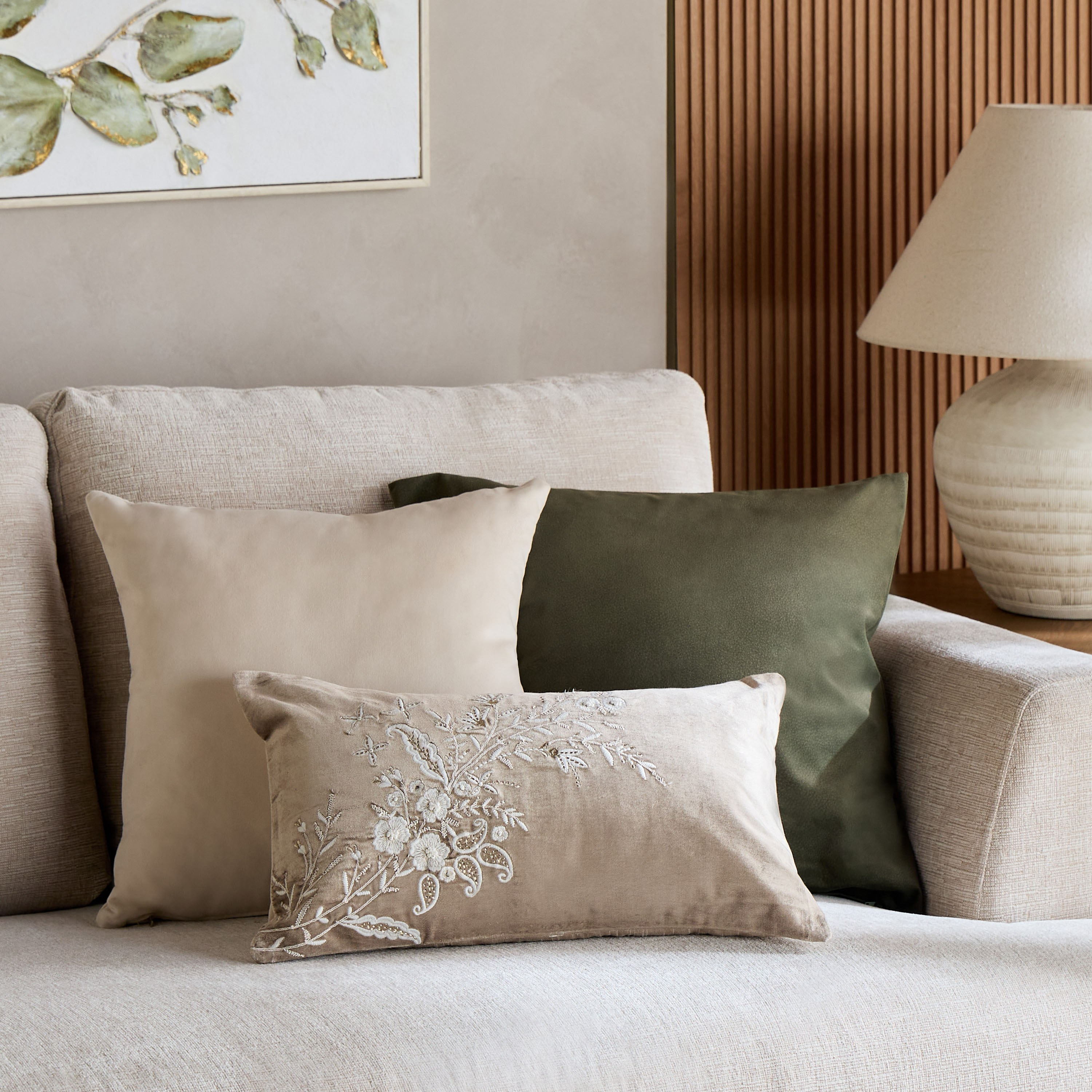 Fresco Elegance Embroidered Cushion Cover - 30x50 cm-household-cushionsandthrows-cushioncovers-image-4