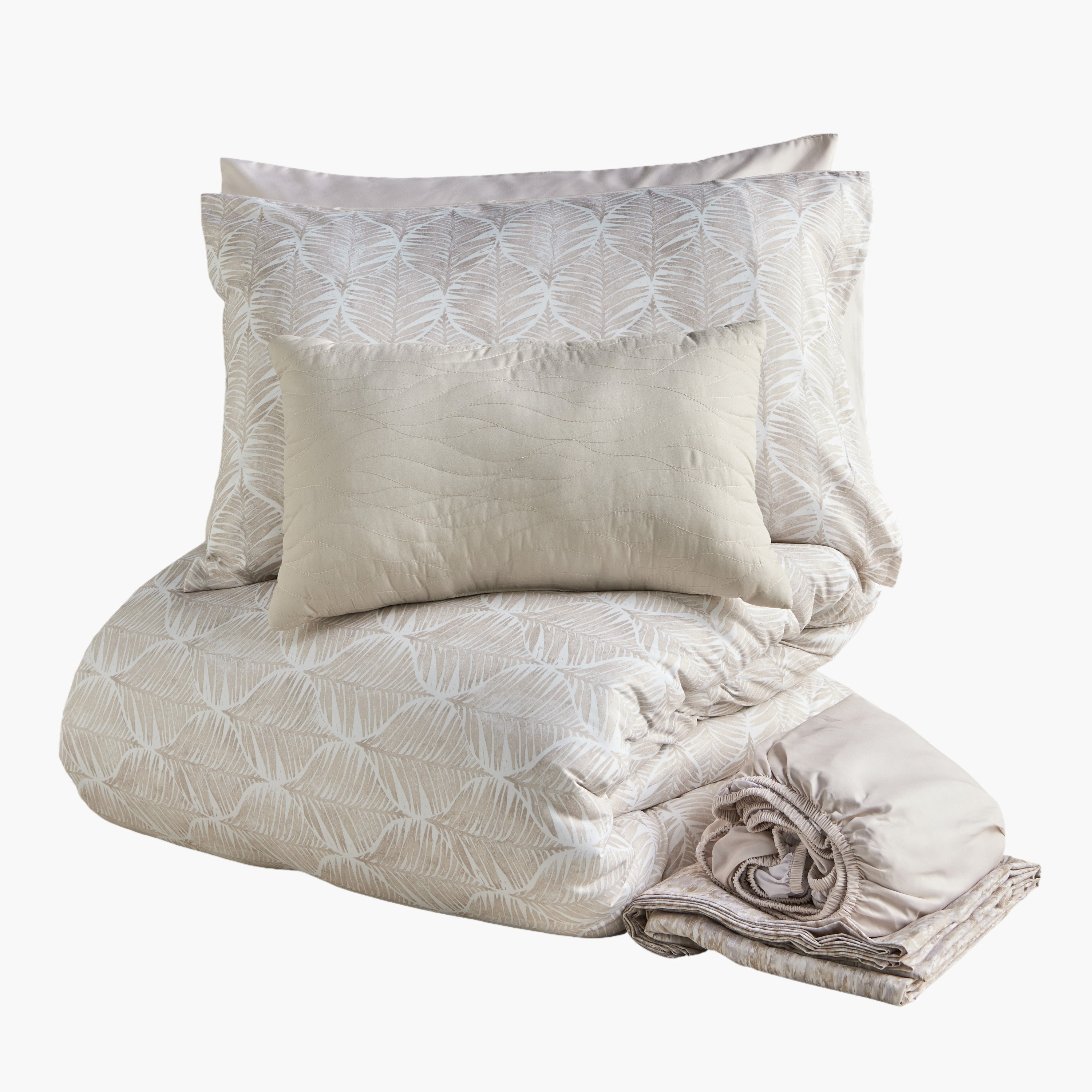 Verdant Mona Leaf Print 8-Piece Super King Comforter and Sheet Set - 240x260 cm-household-bedding-comfortersandbedspreads-bedinabag-image-9