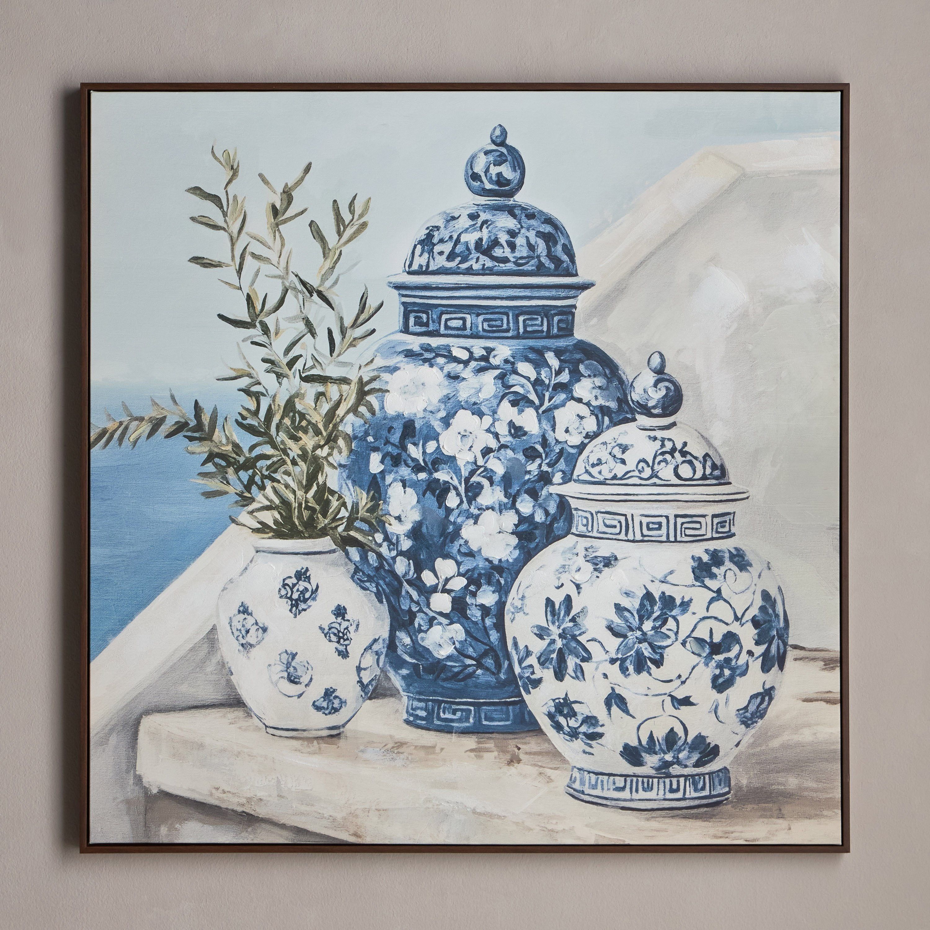 Luxe Orientale Aida Framed Canvas Wall Art - 100x100 cm-household-walldecorandmirrors-wallart-image-1