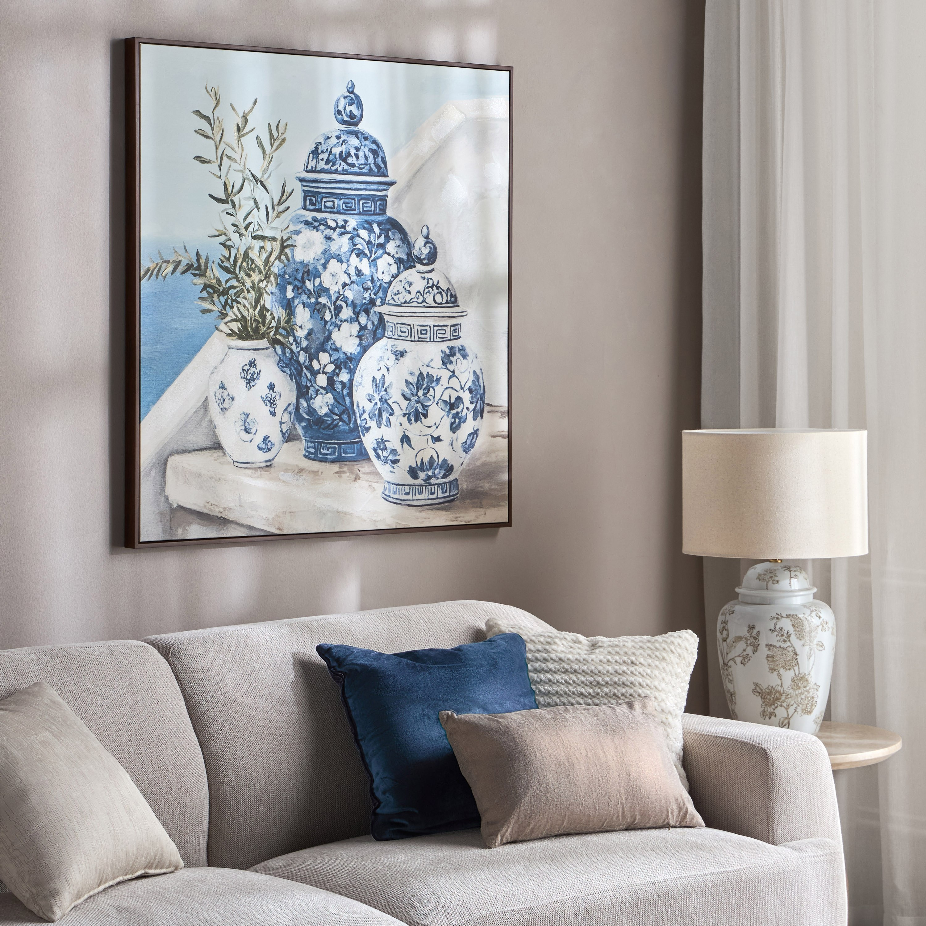 Luxe Orientale Aida Framed Canvas Wall Art - 100x100 cm-household-walldecorandmirrors-wallart-image-3