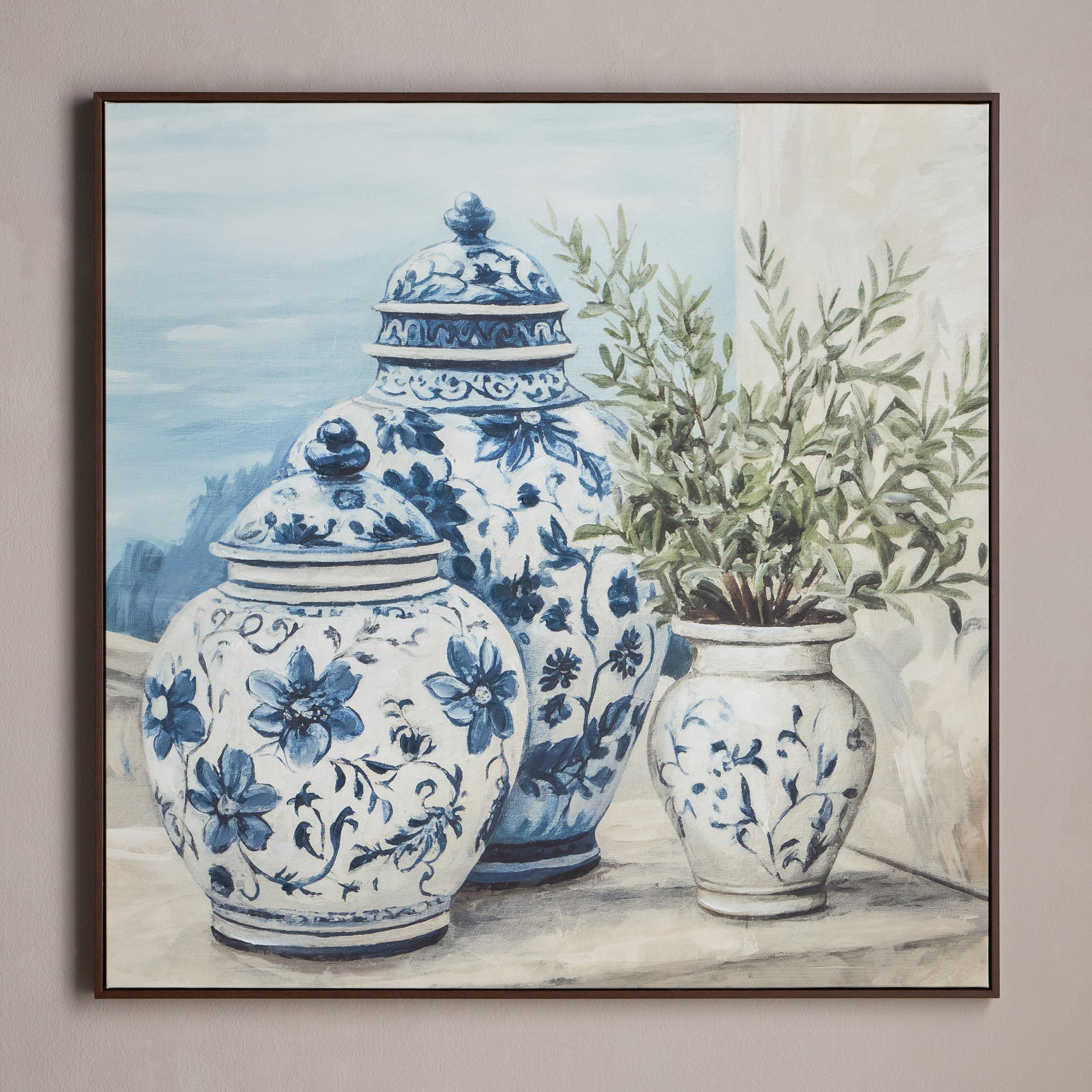Luxe Orientale Sajida Framed Canvas Wall Art - 100x100 cm-household-walldecorandmirrors-wallart-image-1